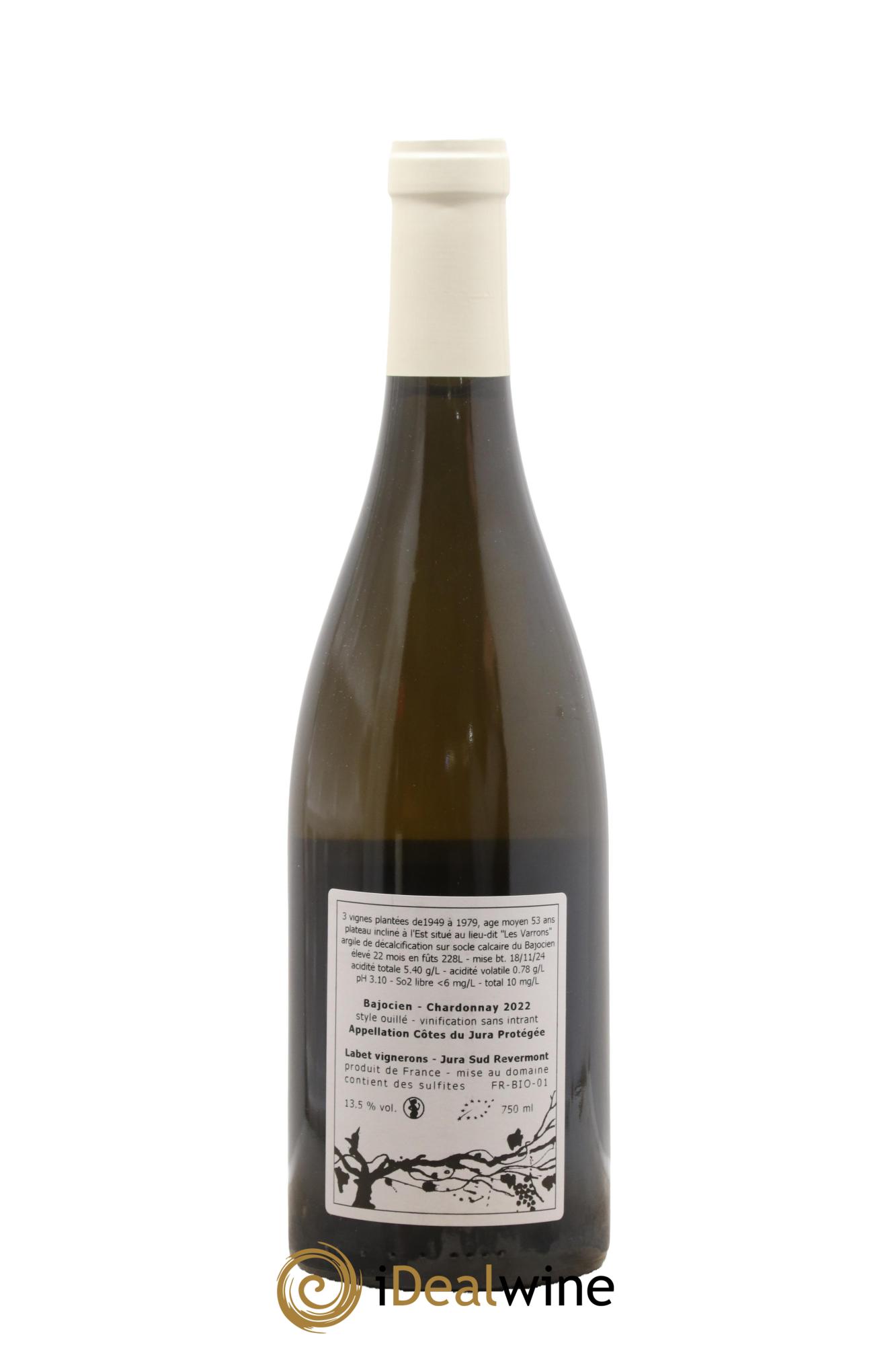 Côtes du Jura Chardonnay Bajocien Romain - Julien - Charline Labet 2022 - Lot de 1 bouteille - 1
