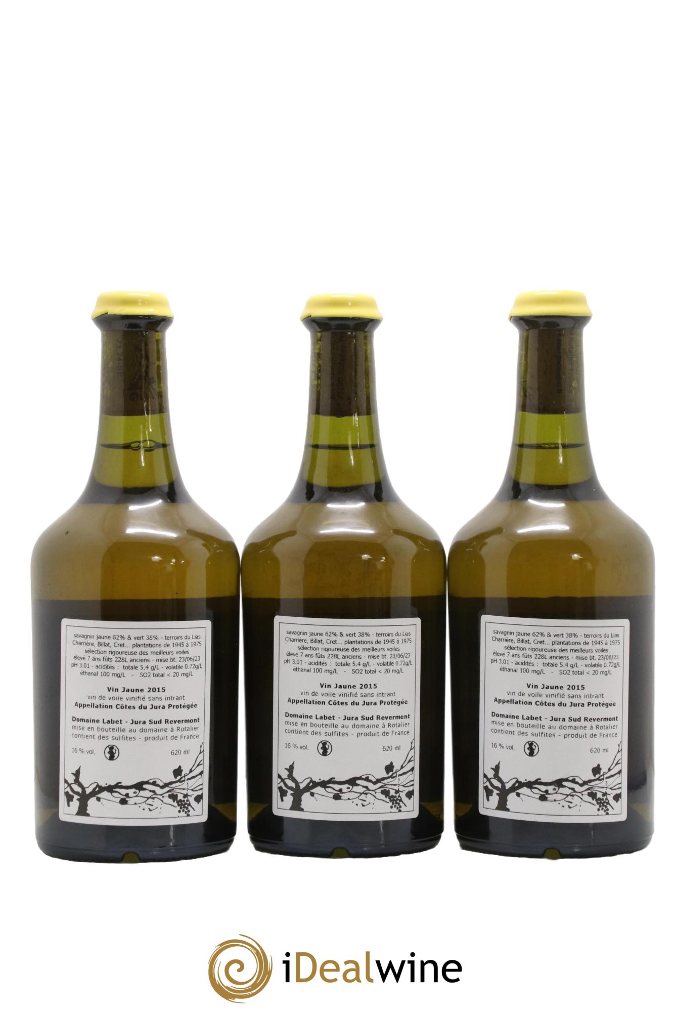 Côtes du Jura Vin Jaune Romain - Julien - Charline Labet 2015 - Lot de 3 clavelins - 1