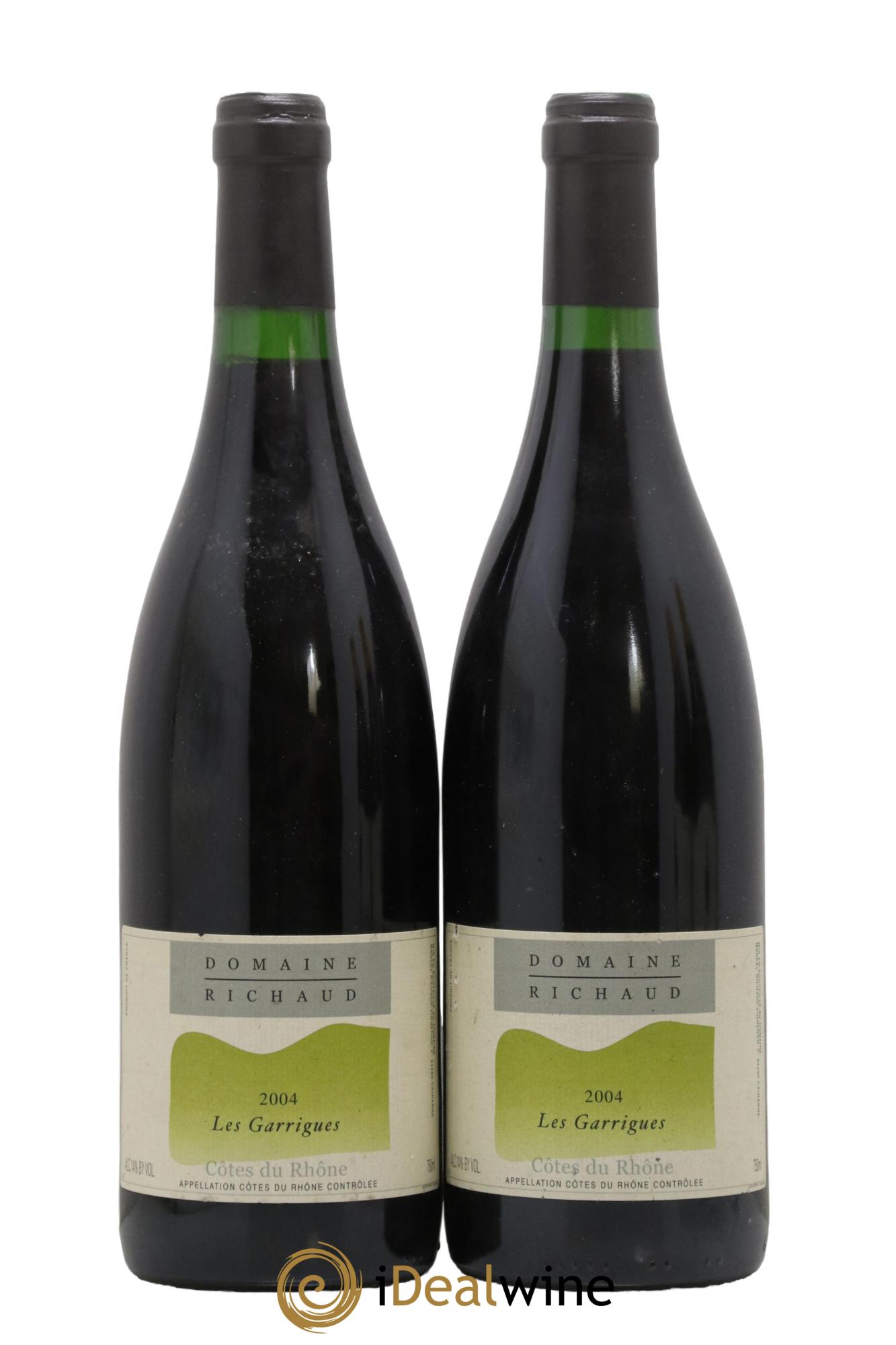 Côtes-du-Rhône Les Garrigues Marcel Richaud 2004 - Lot de 2 bouteilles - 0