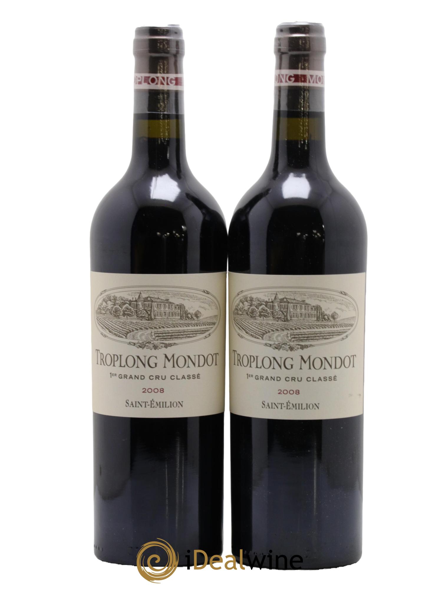 Château Troplong Mondot 1er Grand Cru Classé B 2008 - Lot de 2 bouteilles - 0