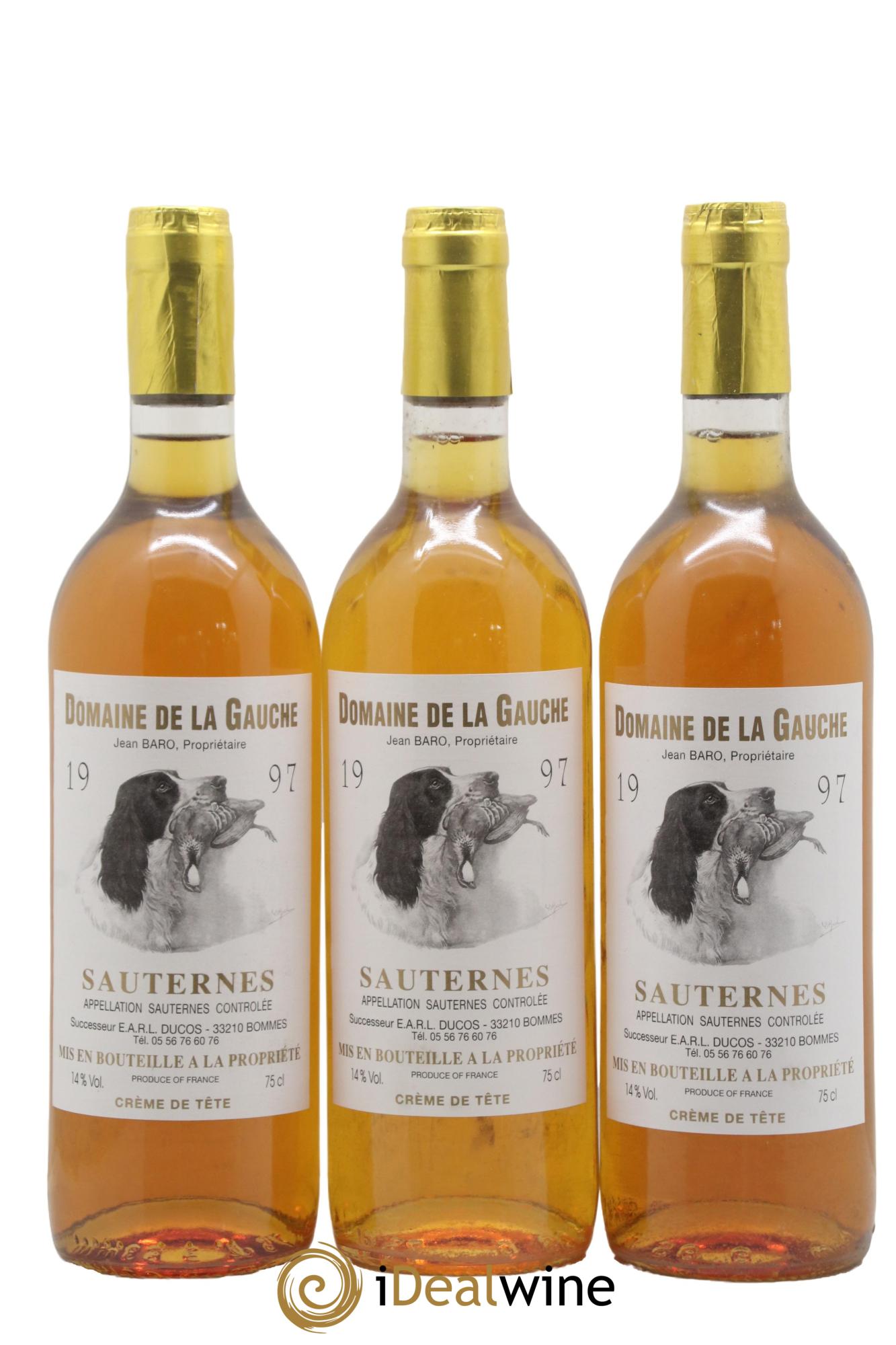 Sauternes Domaine de la Gauche 1997 - Lotto di 3 bottiglie - 0