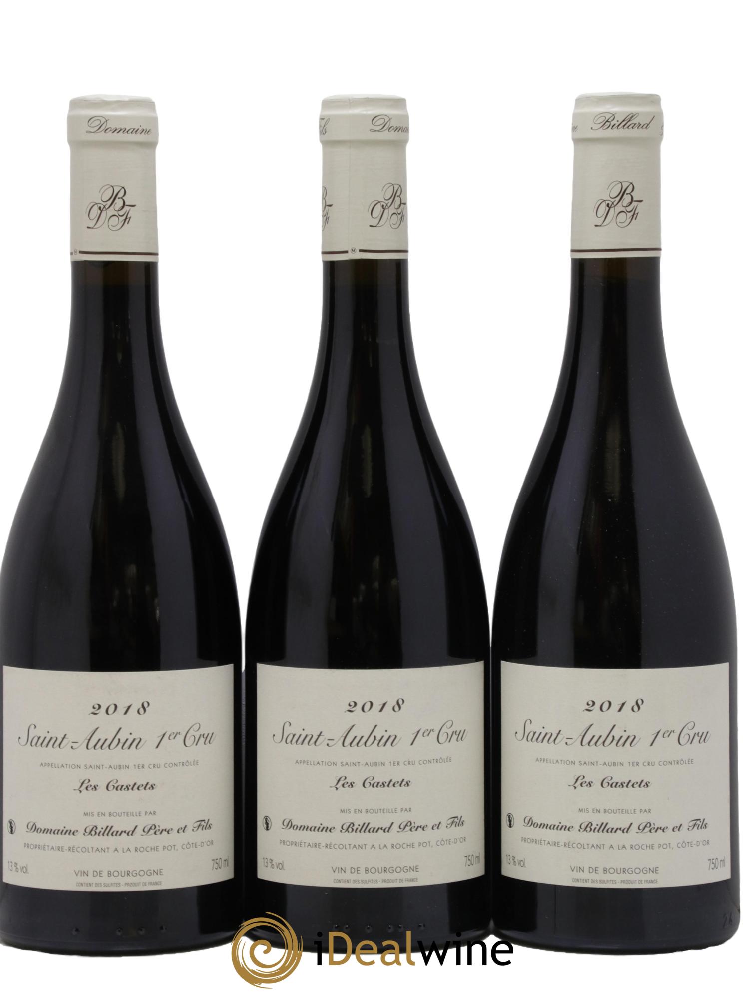 Saint-Aubin 1er Cru Les Castets Domaine Billard 2018 - Lot de 3 bouteilles - 0