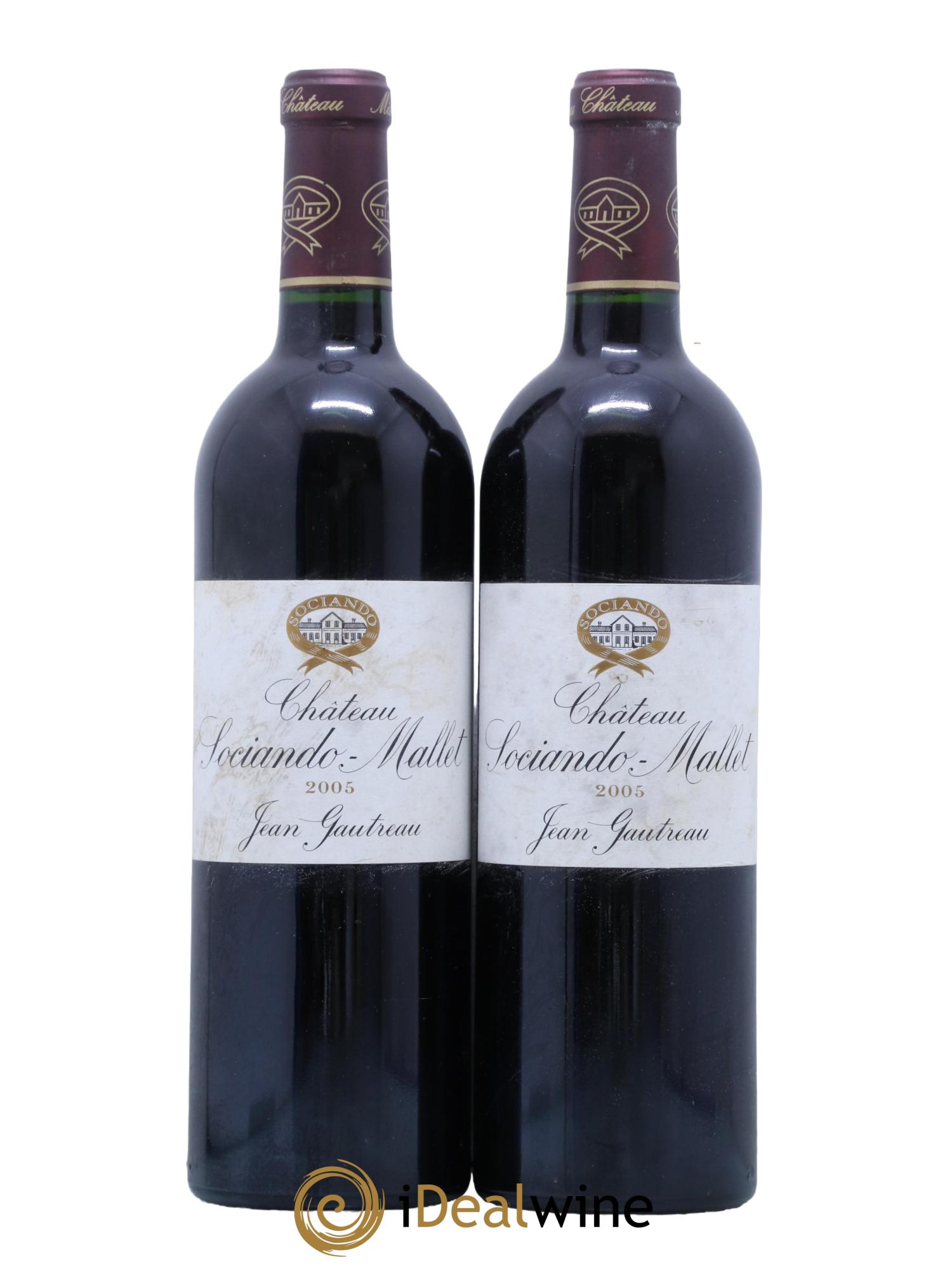 Château Sociando Mallet 2005 - Lot de 2 bouteilles - 0