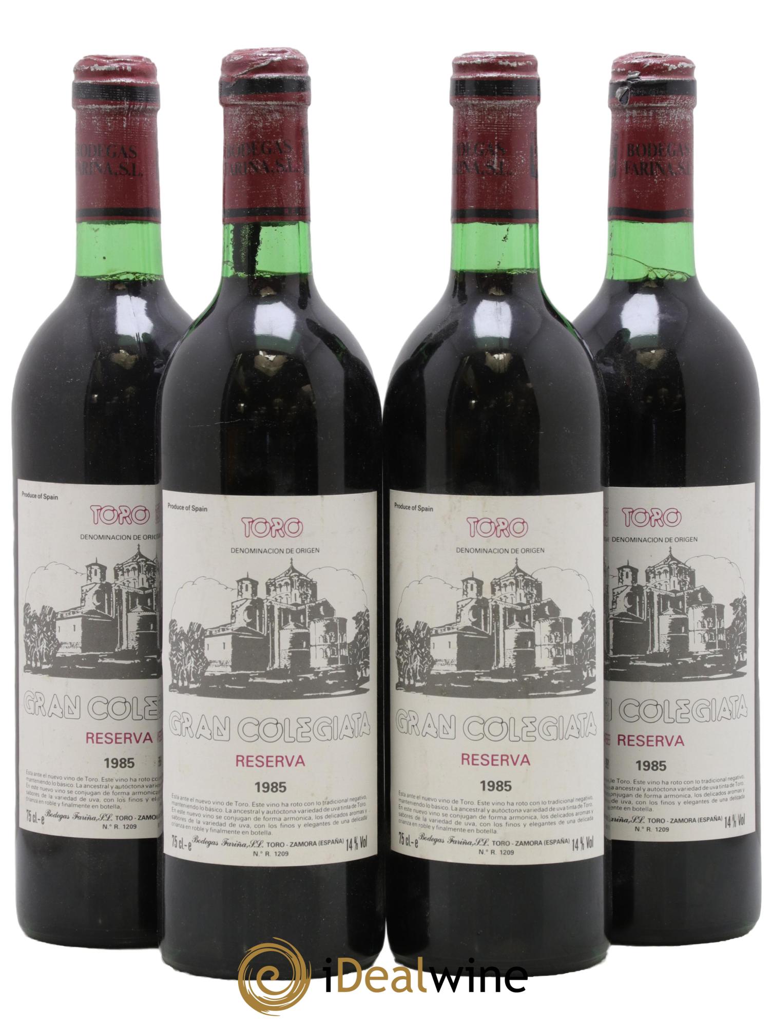 Toro Gran Colegiata Reserva Farina 1985 - Lot de 4 bouteilles - 0