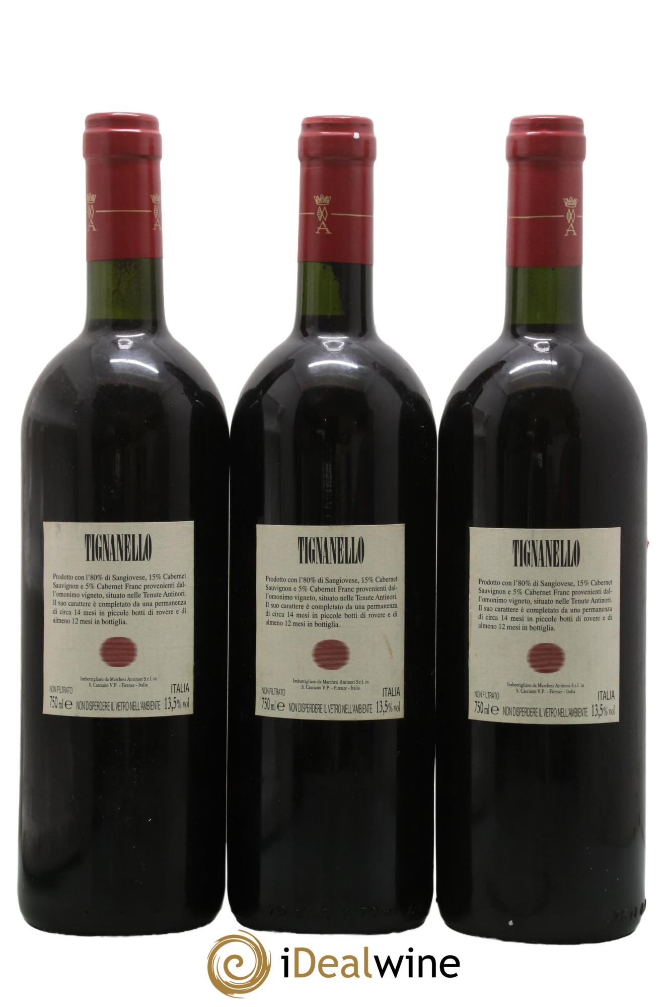 Toscana IGT Tignanello Tenuta Tignanello - Marchesi Antinori 1998 - Lotto di 3 bottiglie - 1