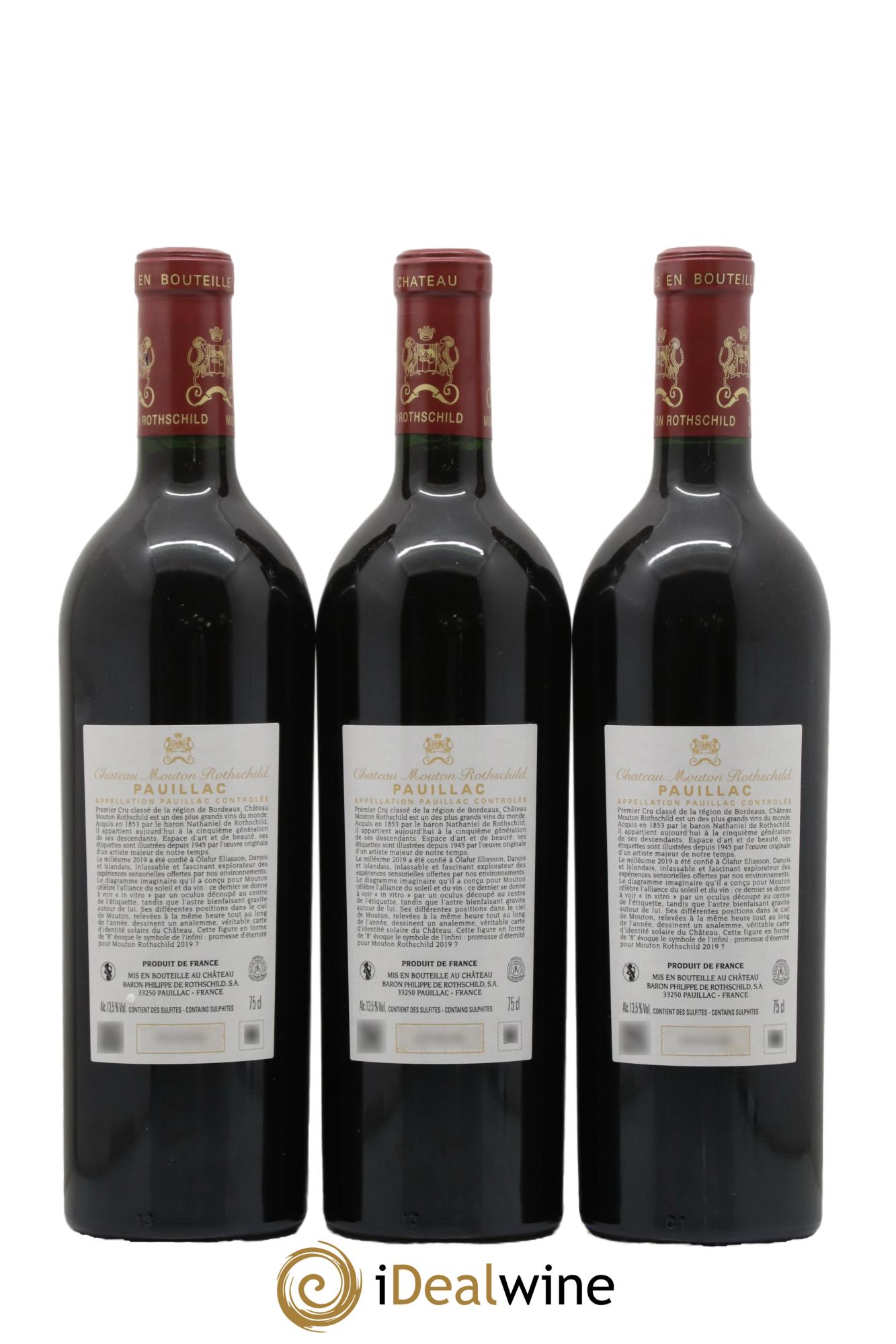 Château Mouton Rothschild 1er Grand Cru Classé 2019 - Lotto di 3 bottiglie - 1