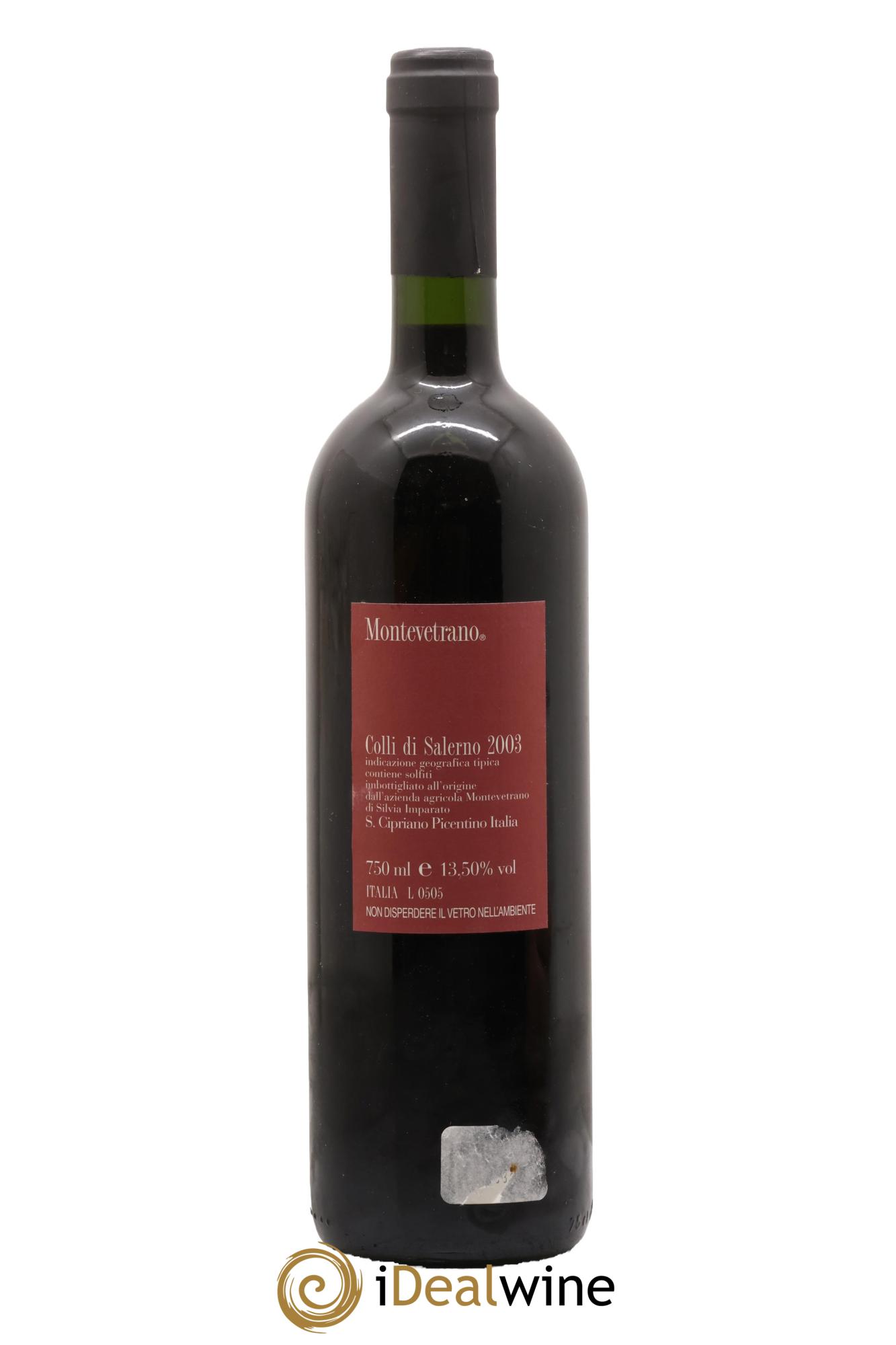 Colli Di Salerno Montevetrano IGT Silvia Imparato 2003 - Lot de 1 bouteille - 1