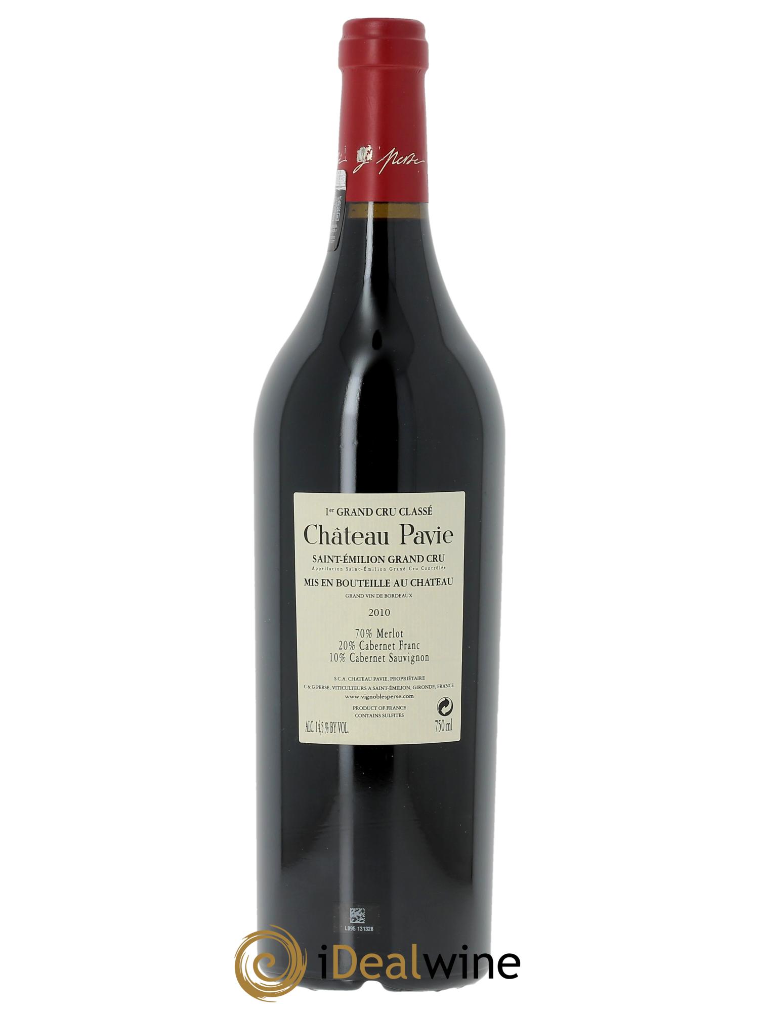 Château Pavie 1er Grand Cru Classé A (OWC if 12 bts) 2010 - Lot of 1 bottle - 1