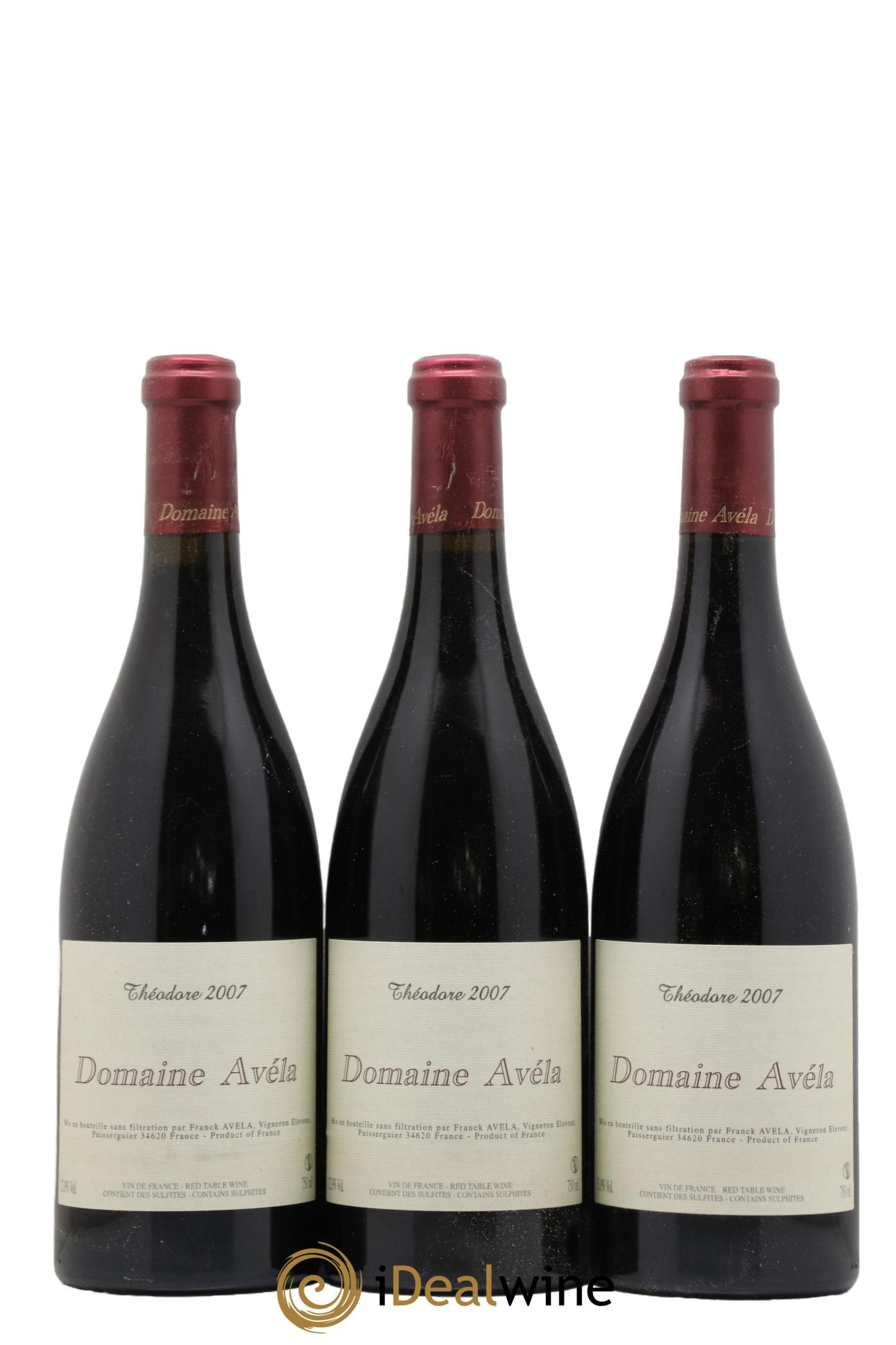 Vin de France Théodore Avéla 2007 - Lot de 3 bouteilles - 0