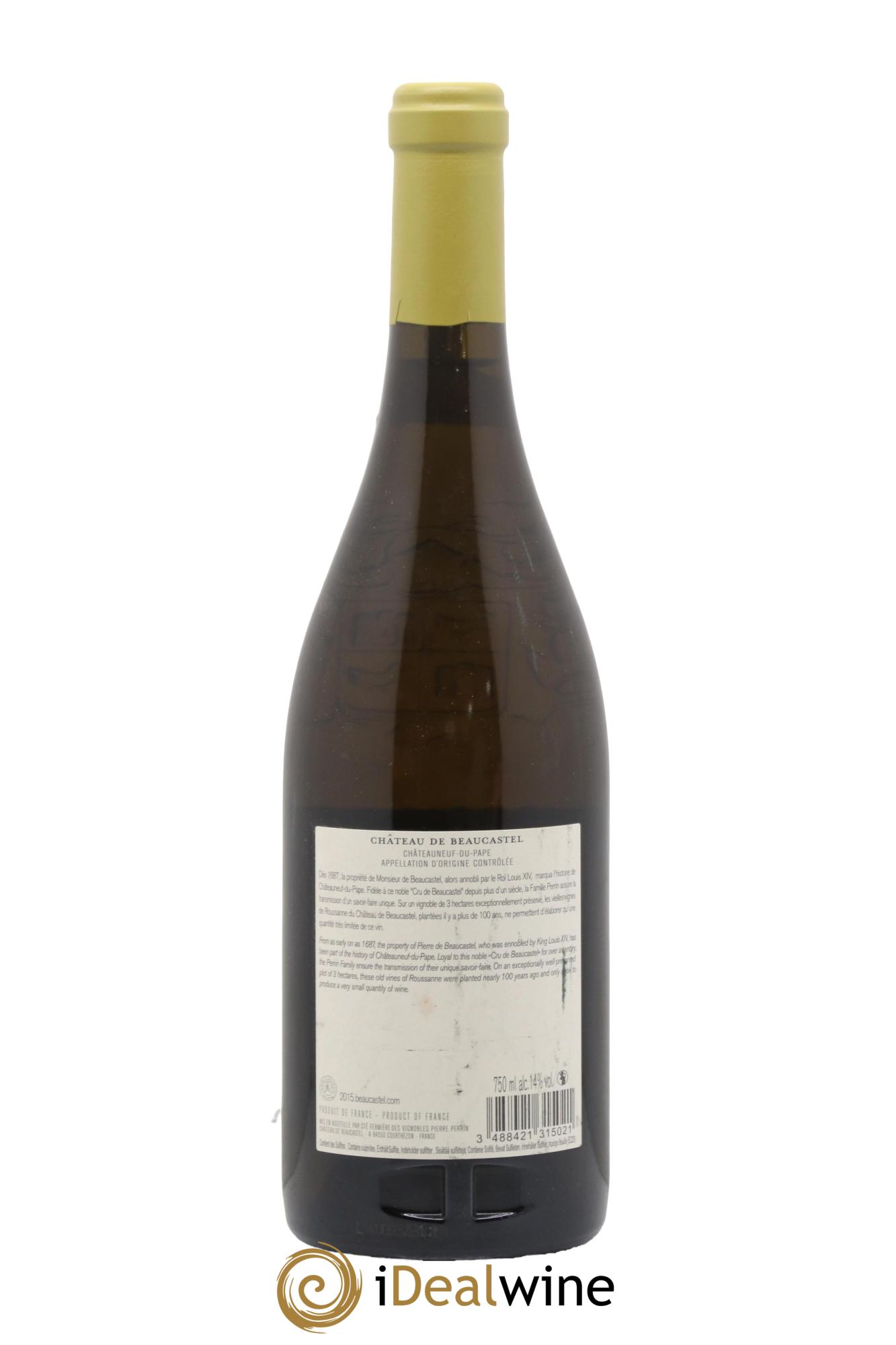 Châteauneuf-du-Pape Château de Beaucastel Vieilles vignes Roussanne Famille Perrin 2015 - Lotto di 1 bottiglia - 1