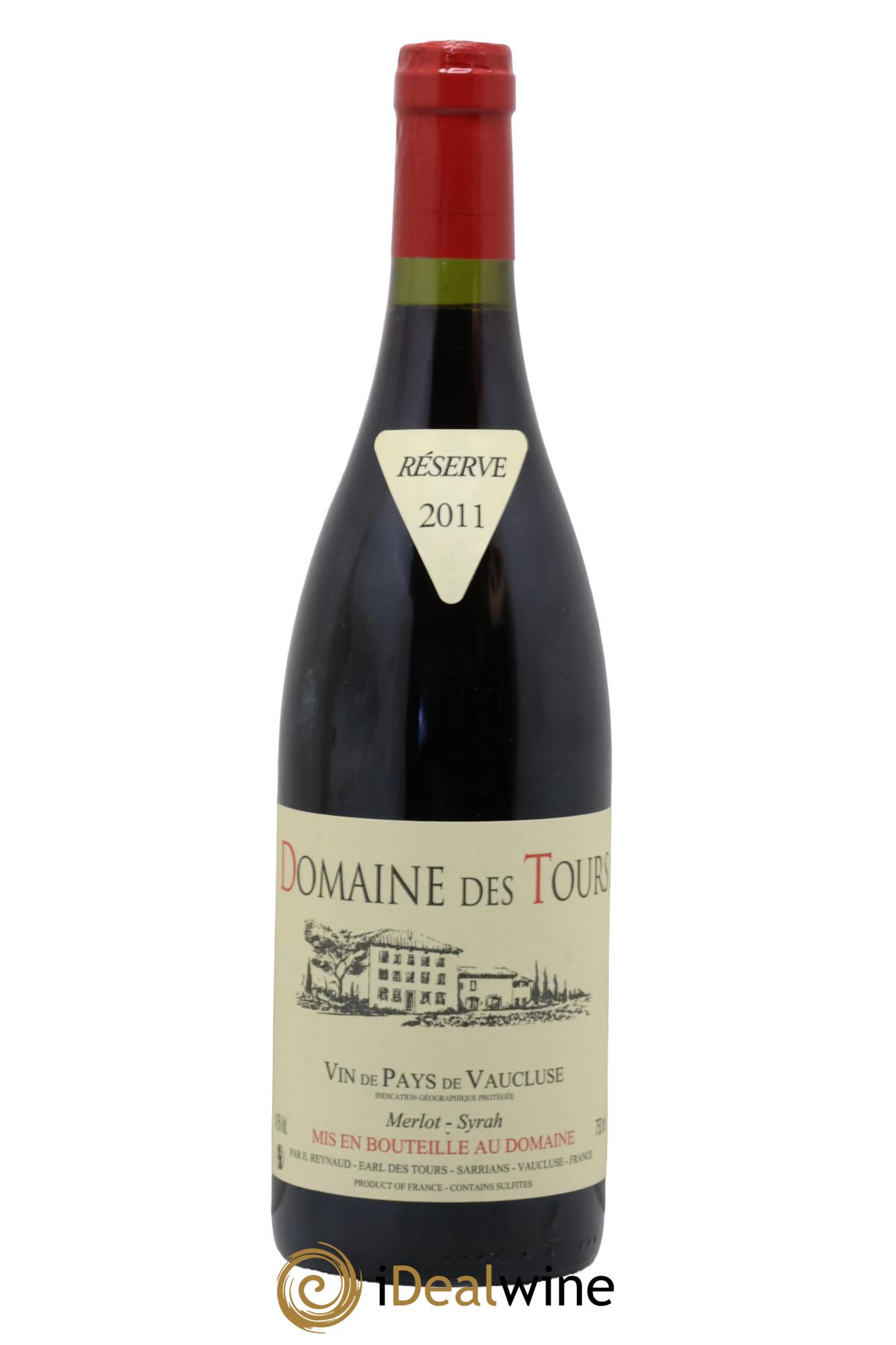 IGP Pays du Vaucluse (Vin de Pays du Vaucluse) Domaine des Tours Merlot-Syrah Emmanuel Reynaud 2011 - Lot de 1 bouteille - 0