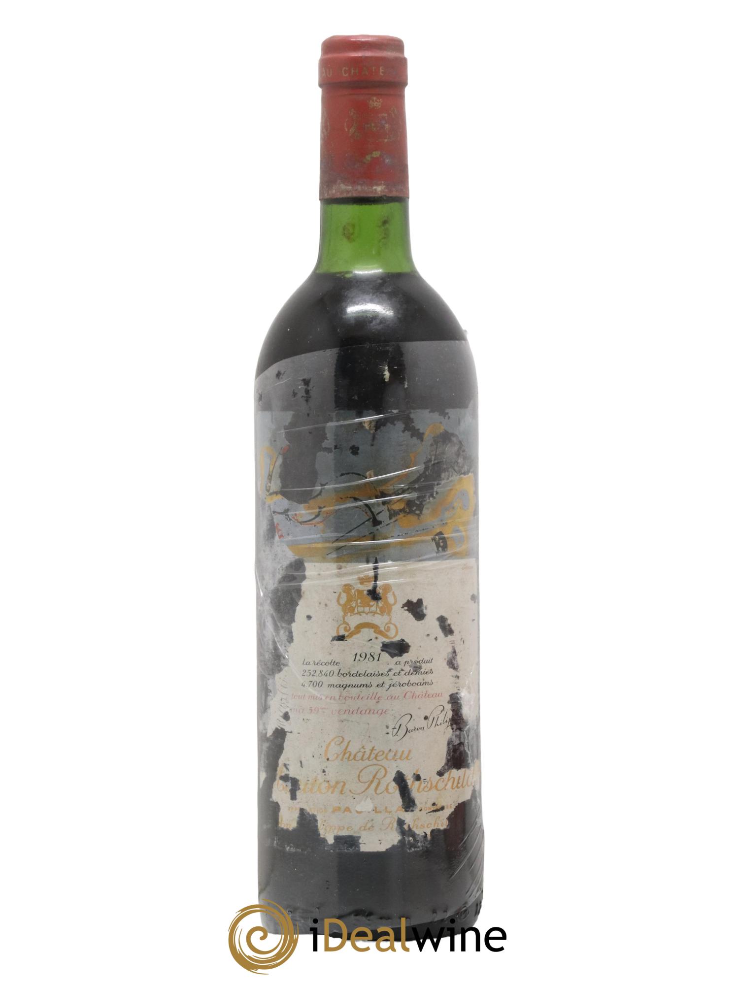 Château Mouton Rothschild 1er Grand Cru Classé 1981 - Lot de 1 bouteille - 0