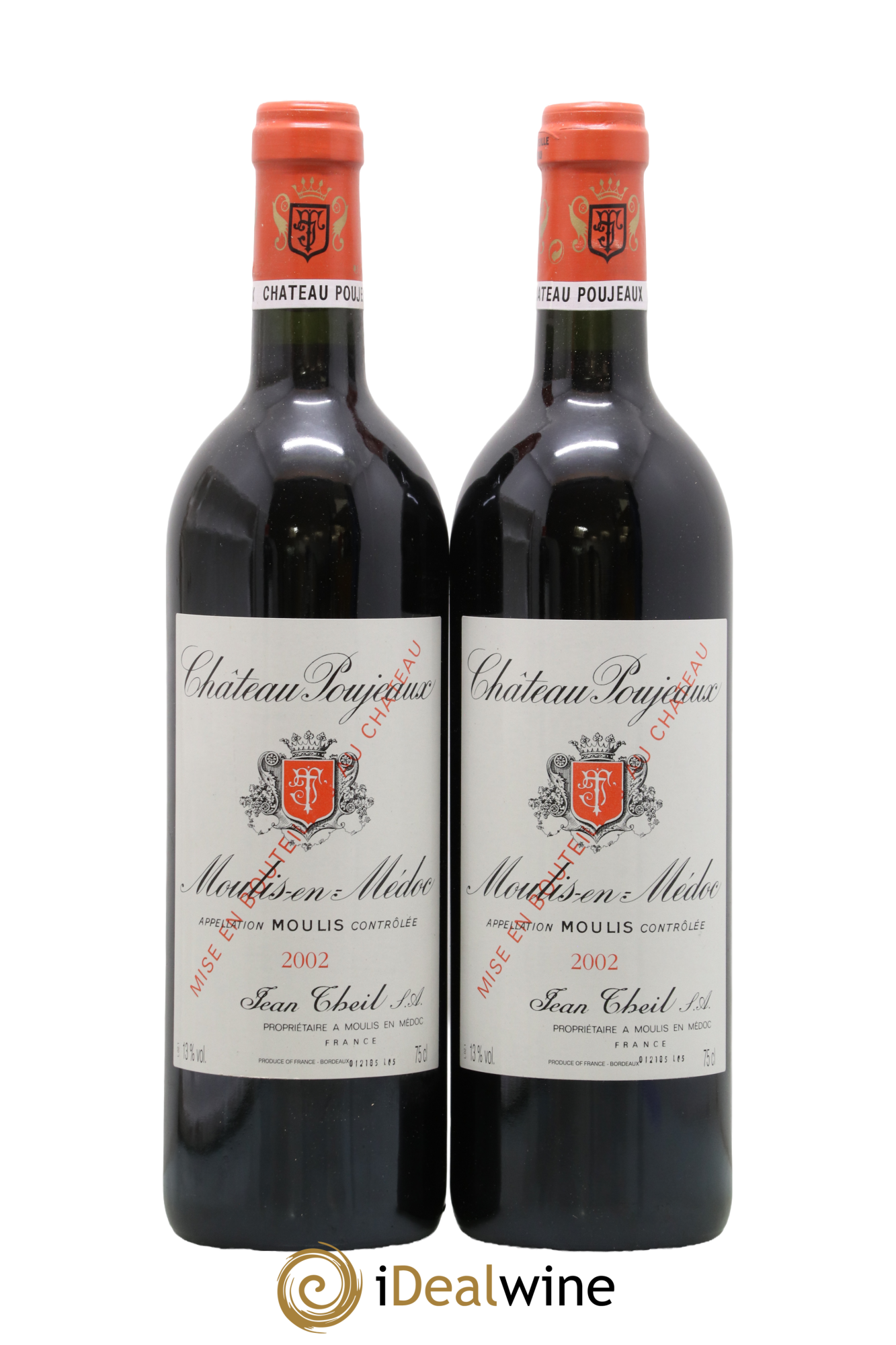 Château Poujeaux 2002 - Lot of 2 bottles - 0