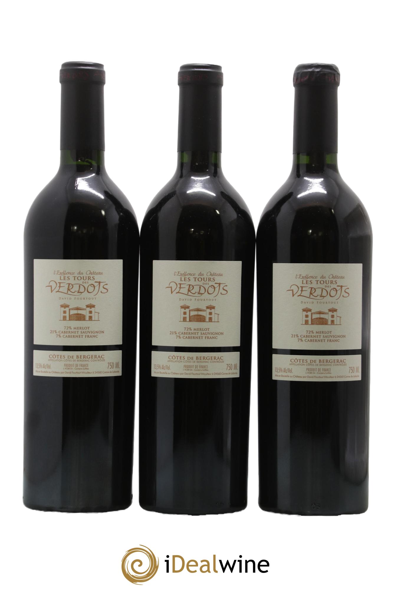 Côtes de Bergerac Les Verdots L'Excellence David Fourtout 2004 - Posten von 3 Flaschen - 1
