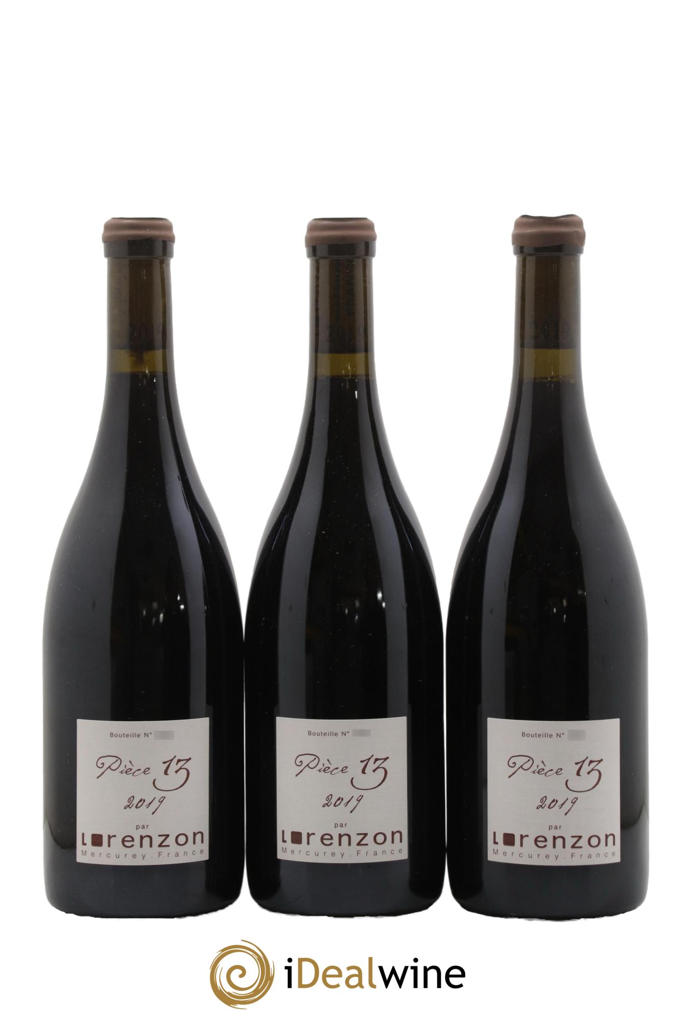Mercurey 1er Cru Pièce 13 Bruno Lorenzon 2019 - Lot de 3 bouteilles - 0