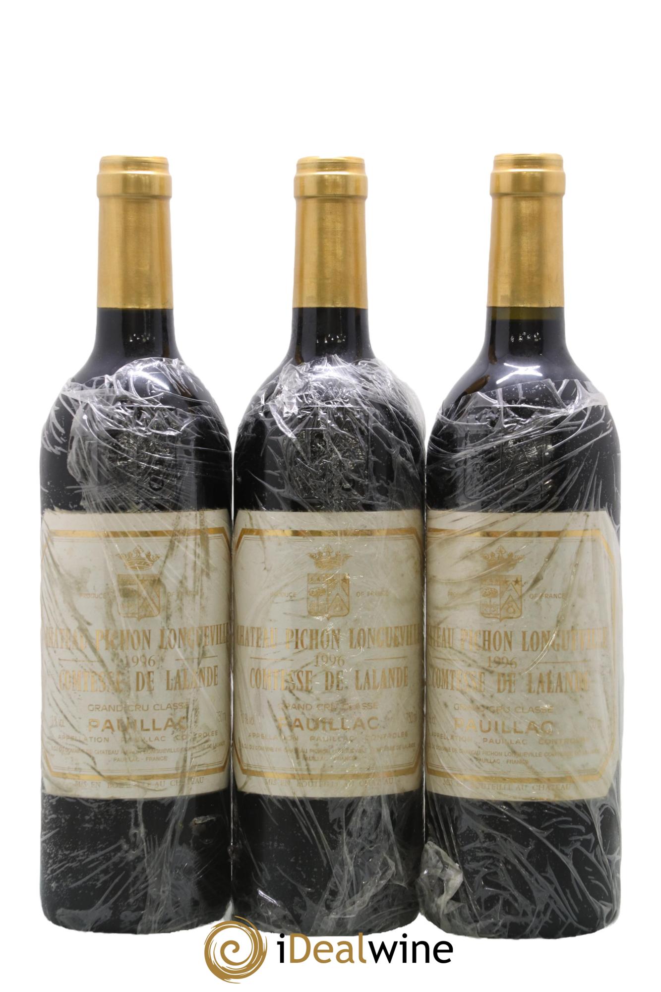 Château Pichon Longueville Comtesse de Lalande 2ème Grand Cru Classé 1996 - Lot de 3 bouteilles - 0