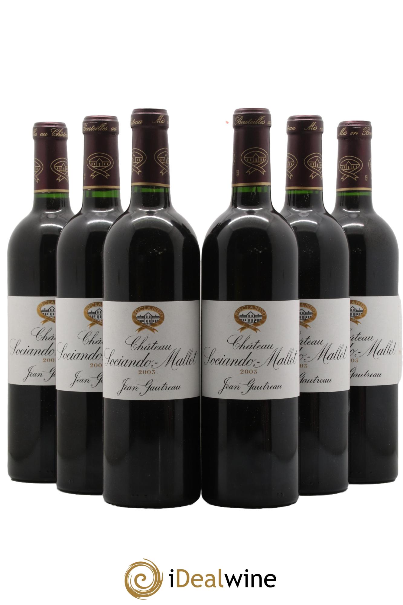 Château Sociando Mallet 2003 - Lotto di 6 bottiglie - 0