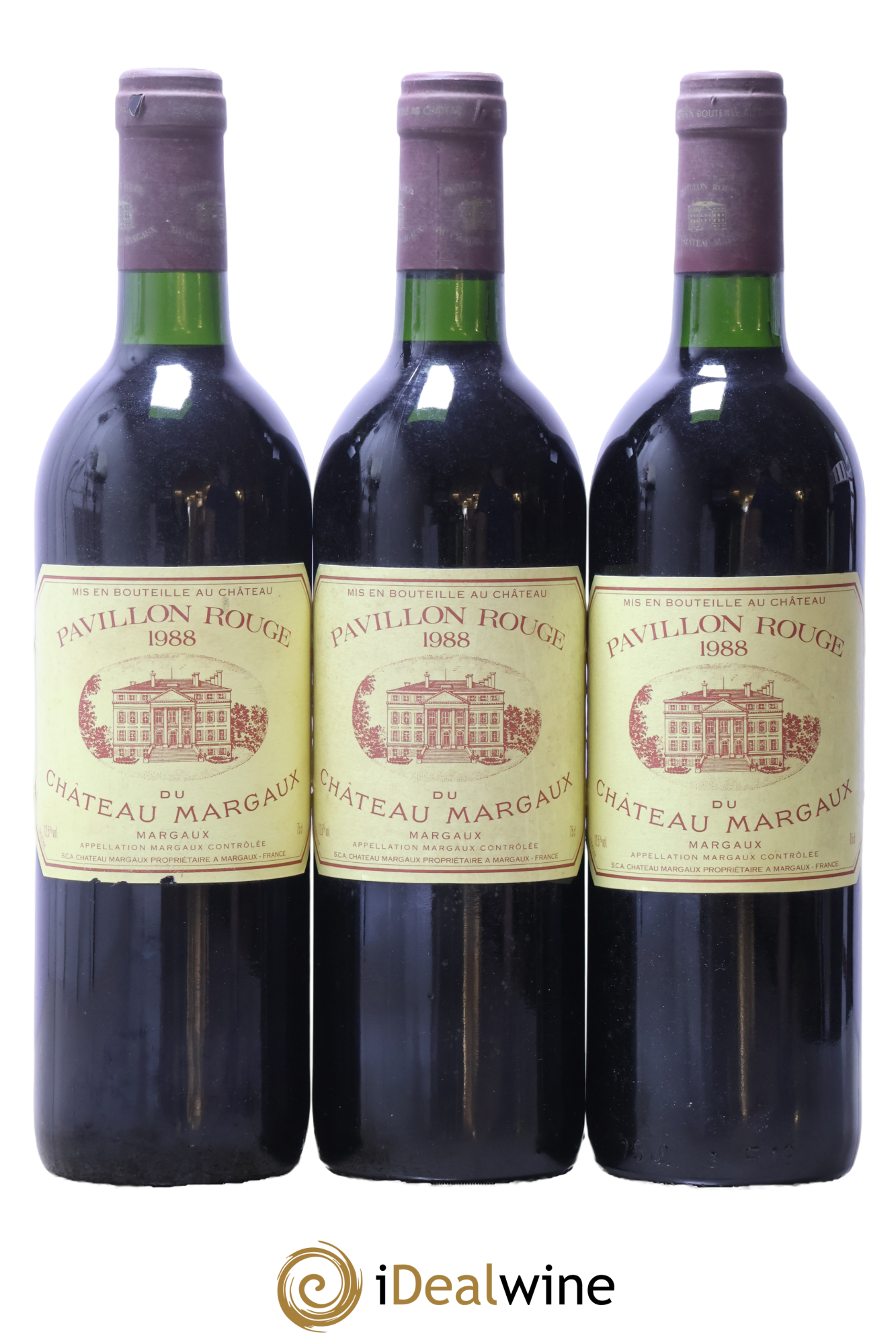 Pavillon Rouge du Château Margaux Second Vin 1988 - Lot de 3 bouteilles - 0
