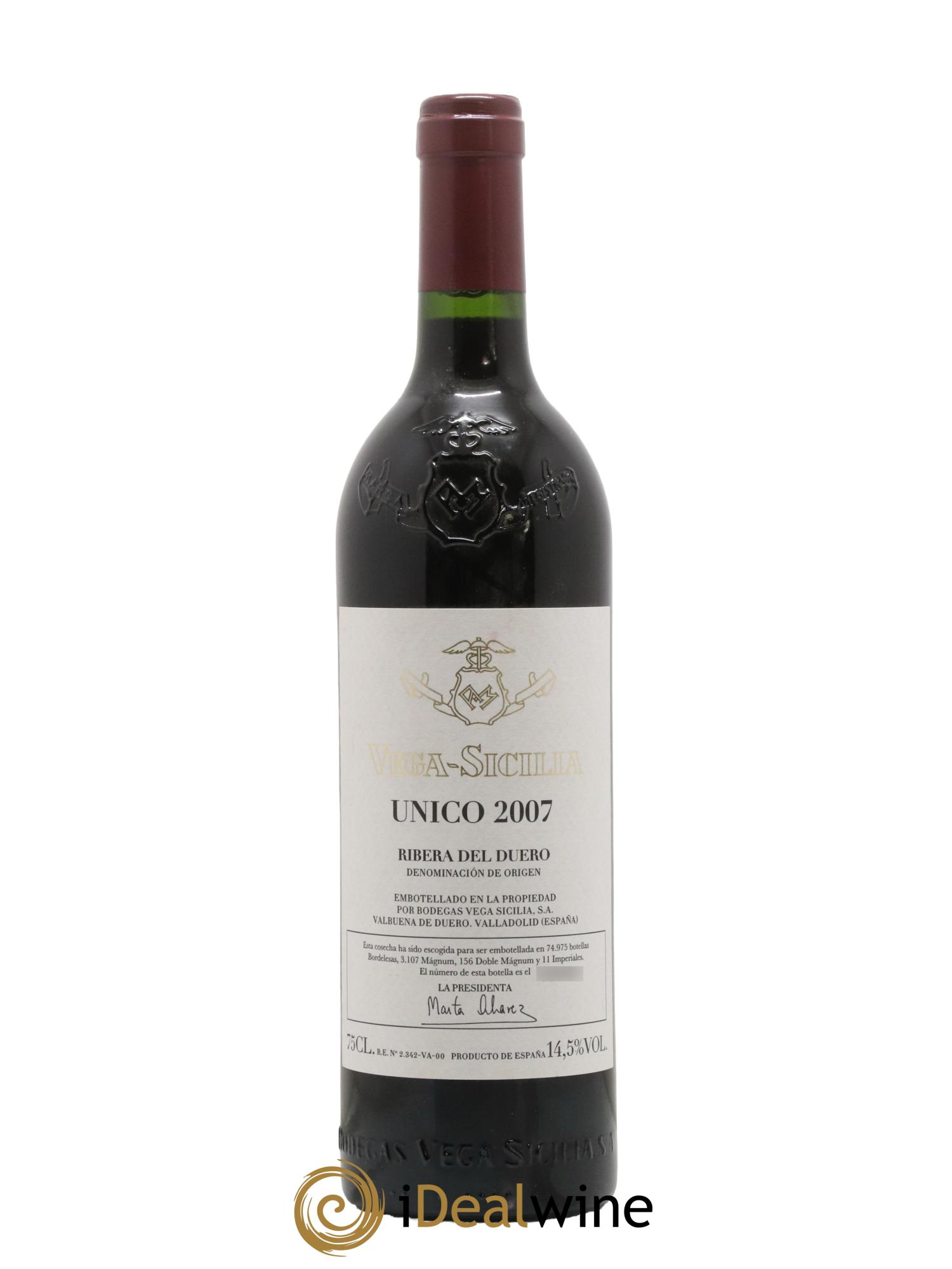 Ribera Del Duero DO Vega Sicilia Unico Famille Alvarez 2007 - Posten von 1 Flasche - 0