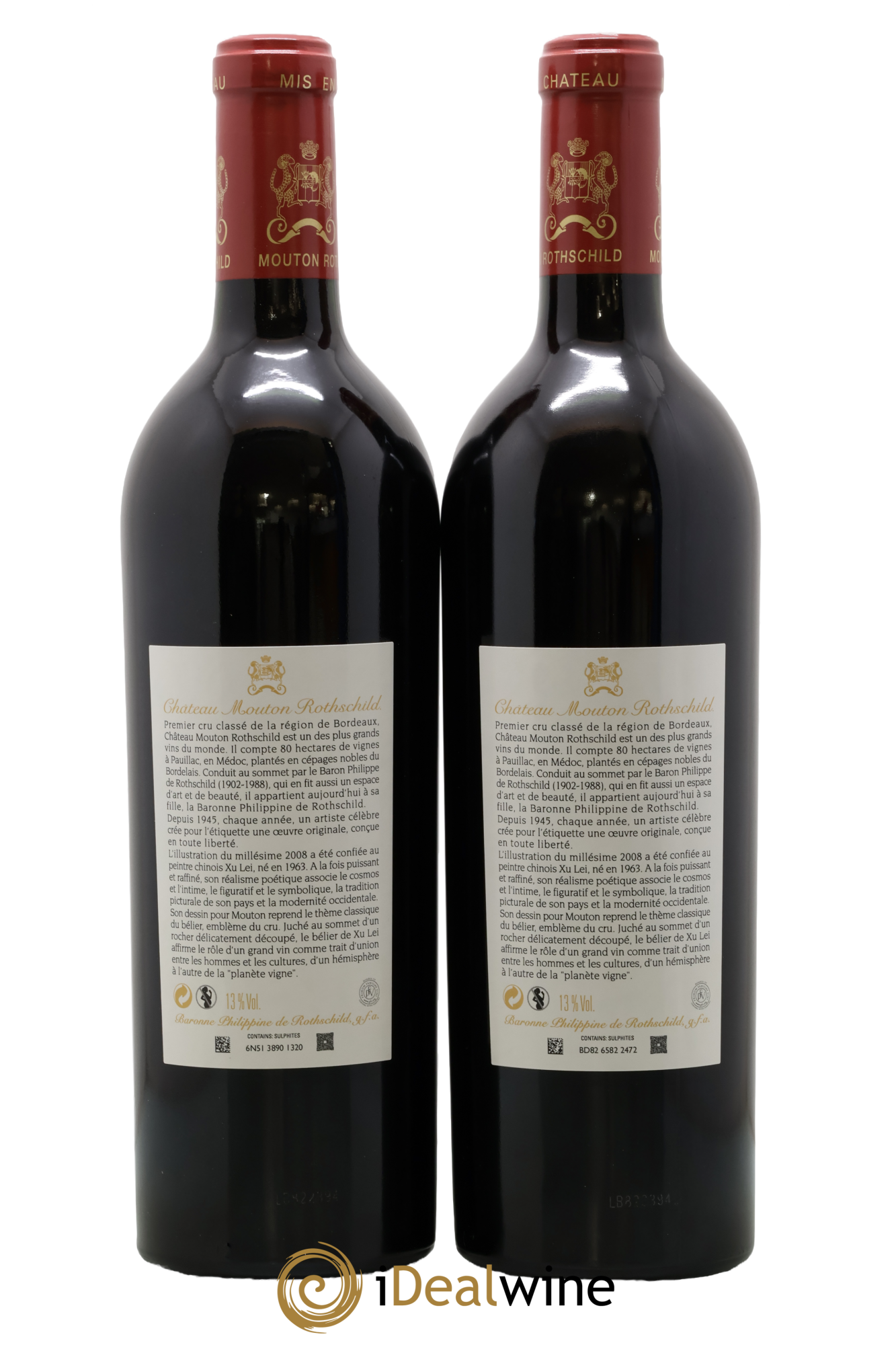 Château Mouton Rothschild 1er Grand Cru Classé 2008 - Lot de 2 bouteilles - 1