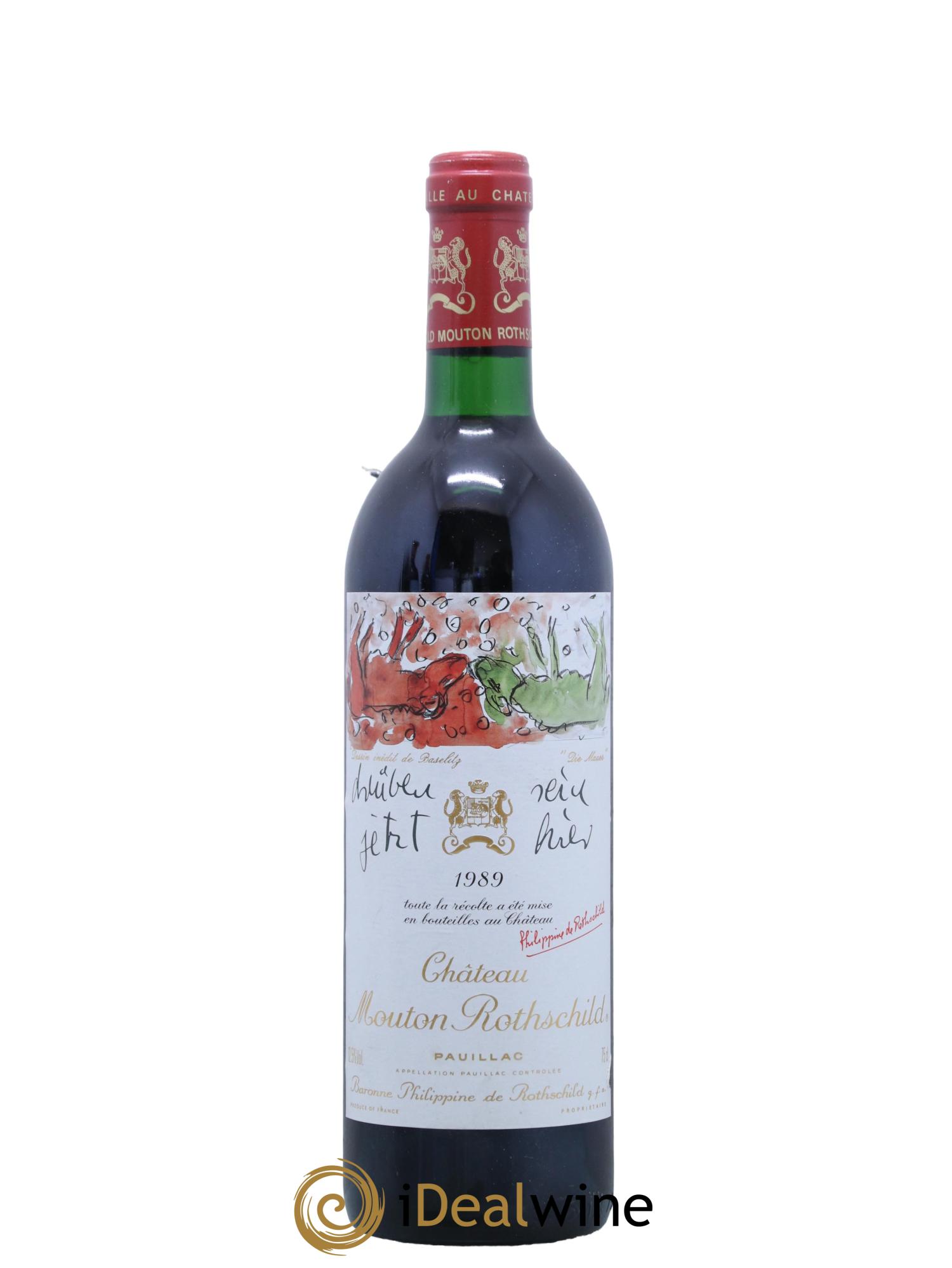 Château Mouton Rothschild 1er Grand Cru Classé 1989 - Lot de 1 bouteille - 0