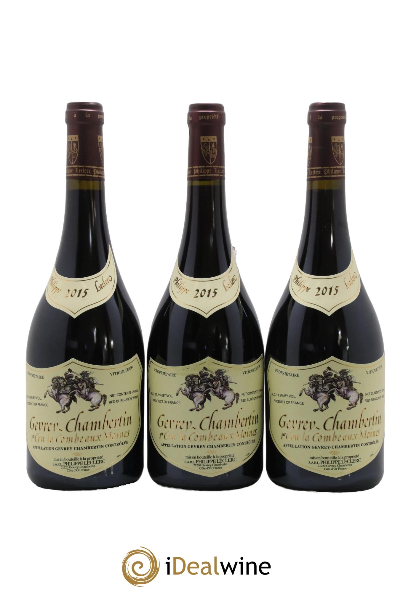 Gevrey-Chambertin 1er Cru La Combe aux Moines Philippe Leclerc 2015 - Lot de 3 bouteilles - 0