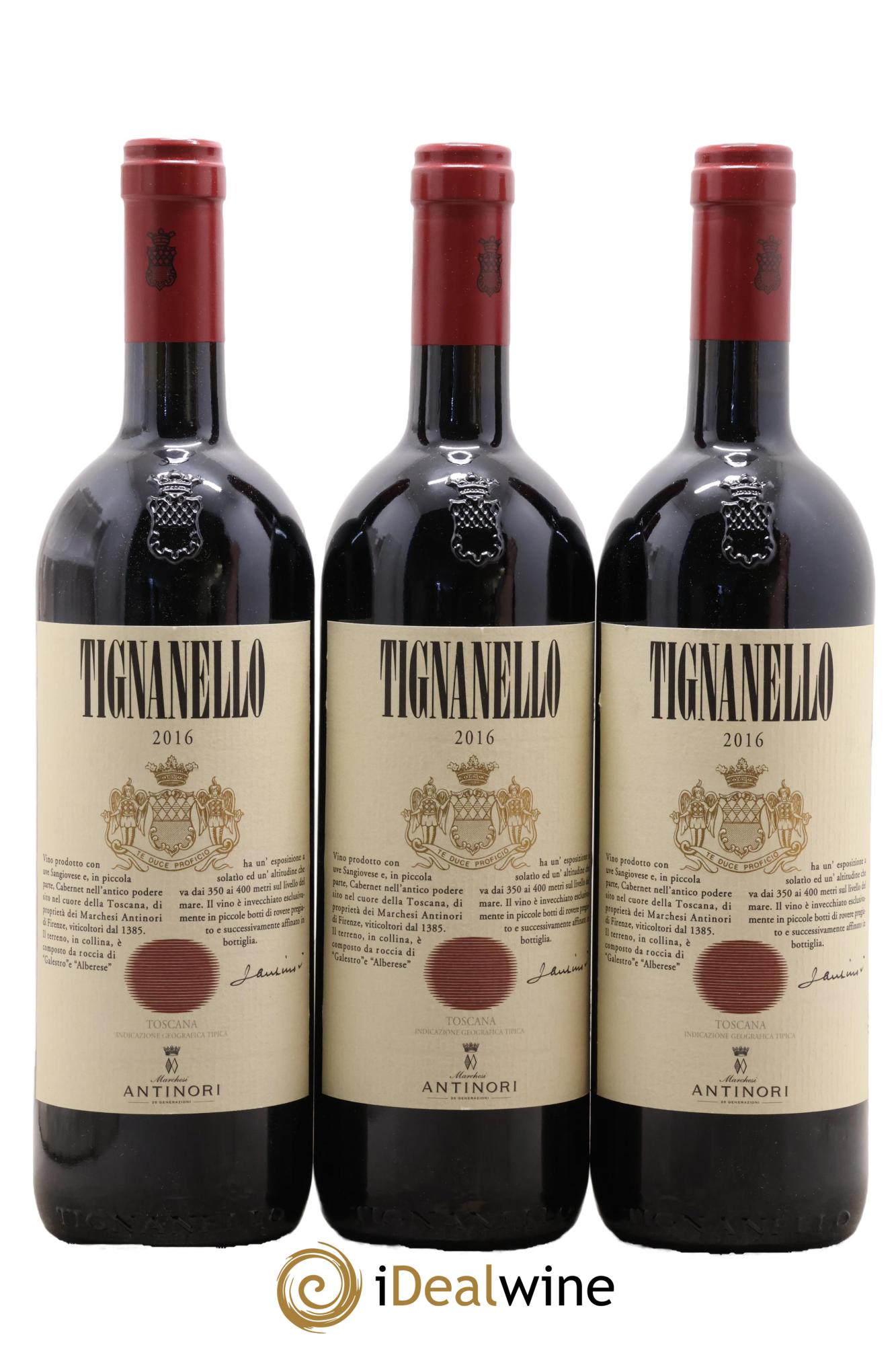 Toscana IGT Tignanello Tenuta Tignanello - Marchesi Antinori 2016 - Lotto di 3 bottiglie - 0