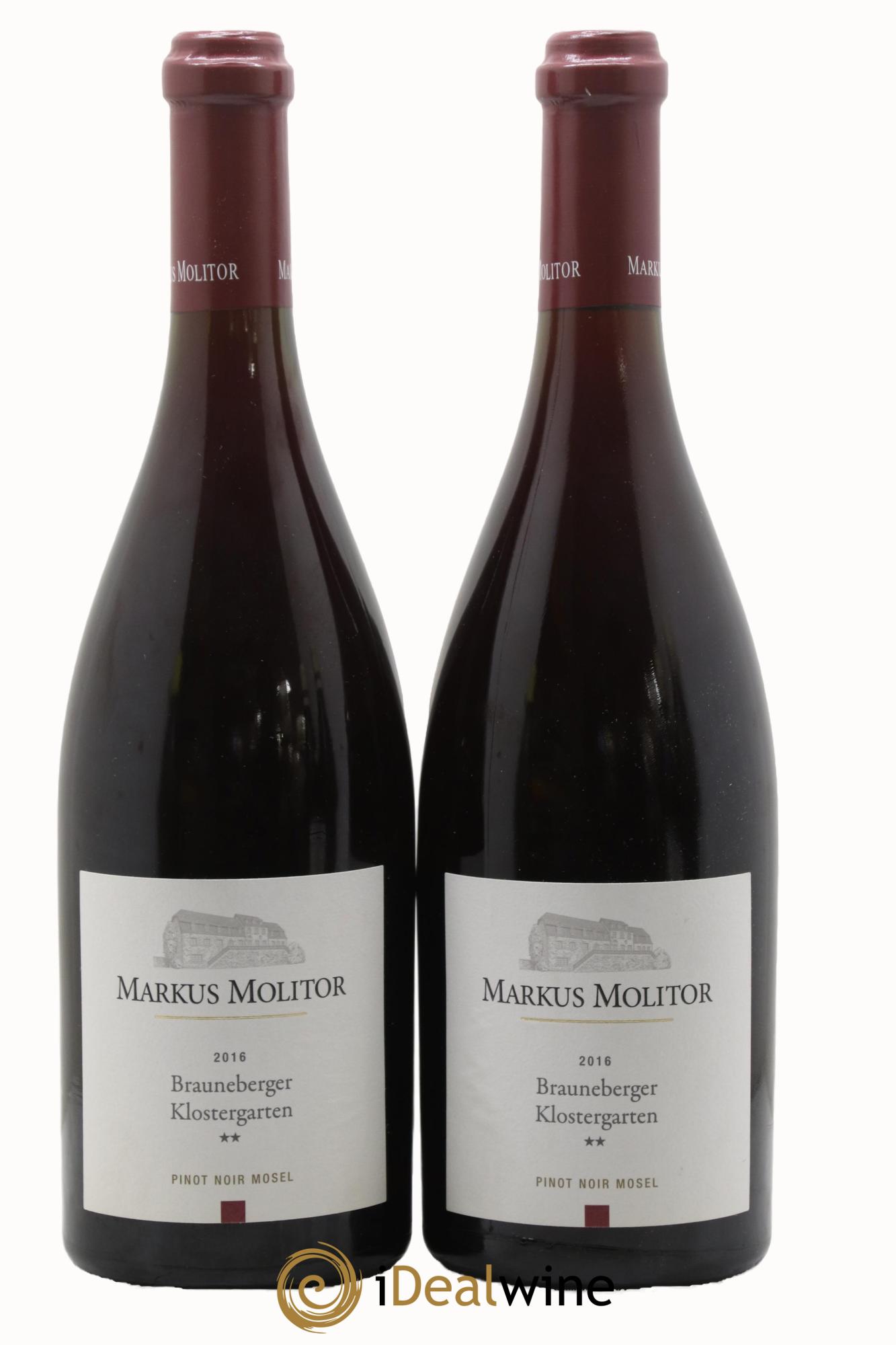 Pinot Noir Markus Molitor Brauneberger Klostergarten °° 2016 - Posten von 2 Flaschen - 0