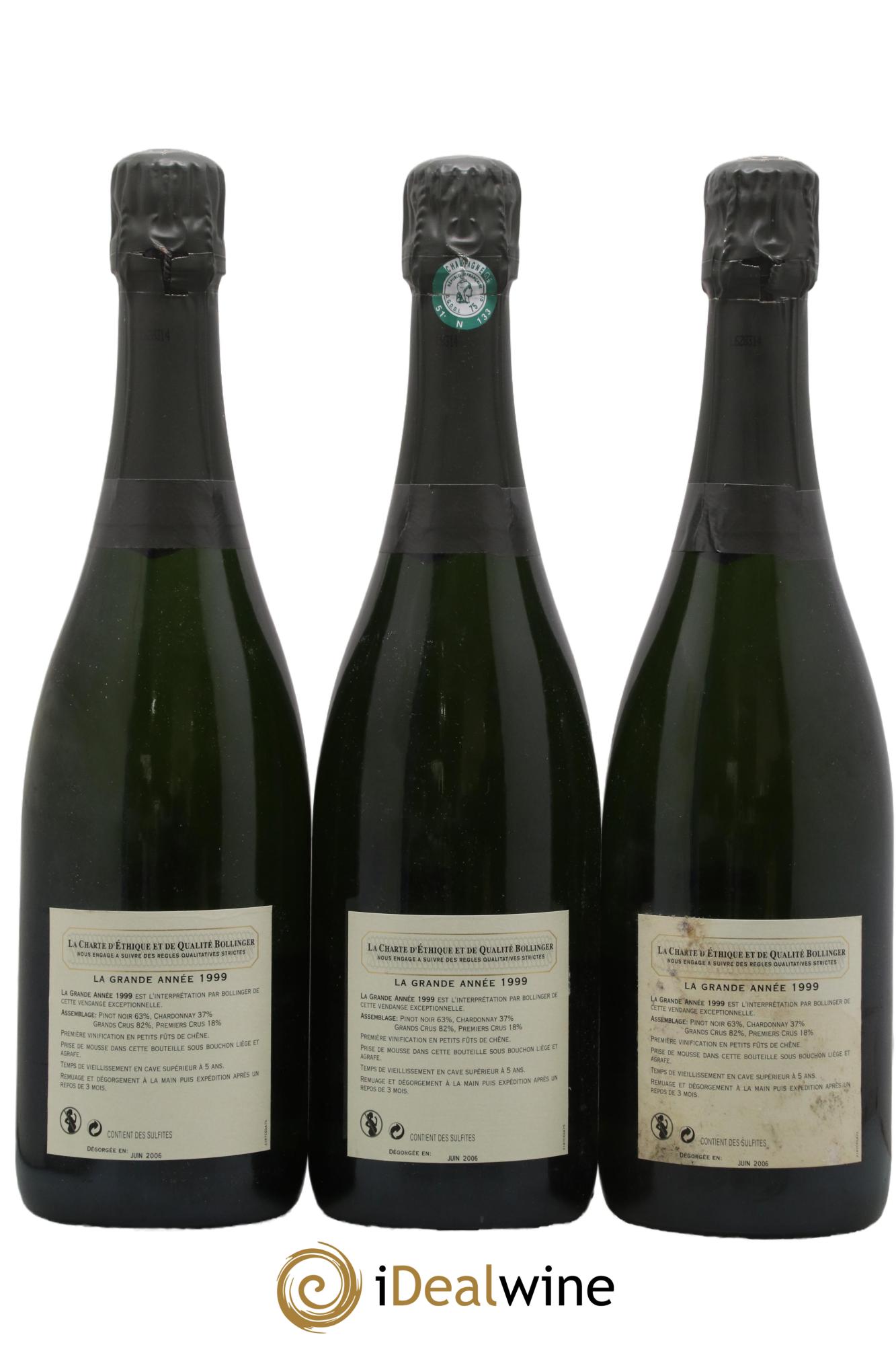Grande Année Brut Bollinger 1999 - Lot de 3 bouteilles - 1