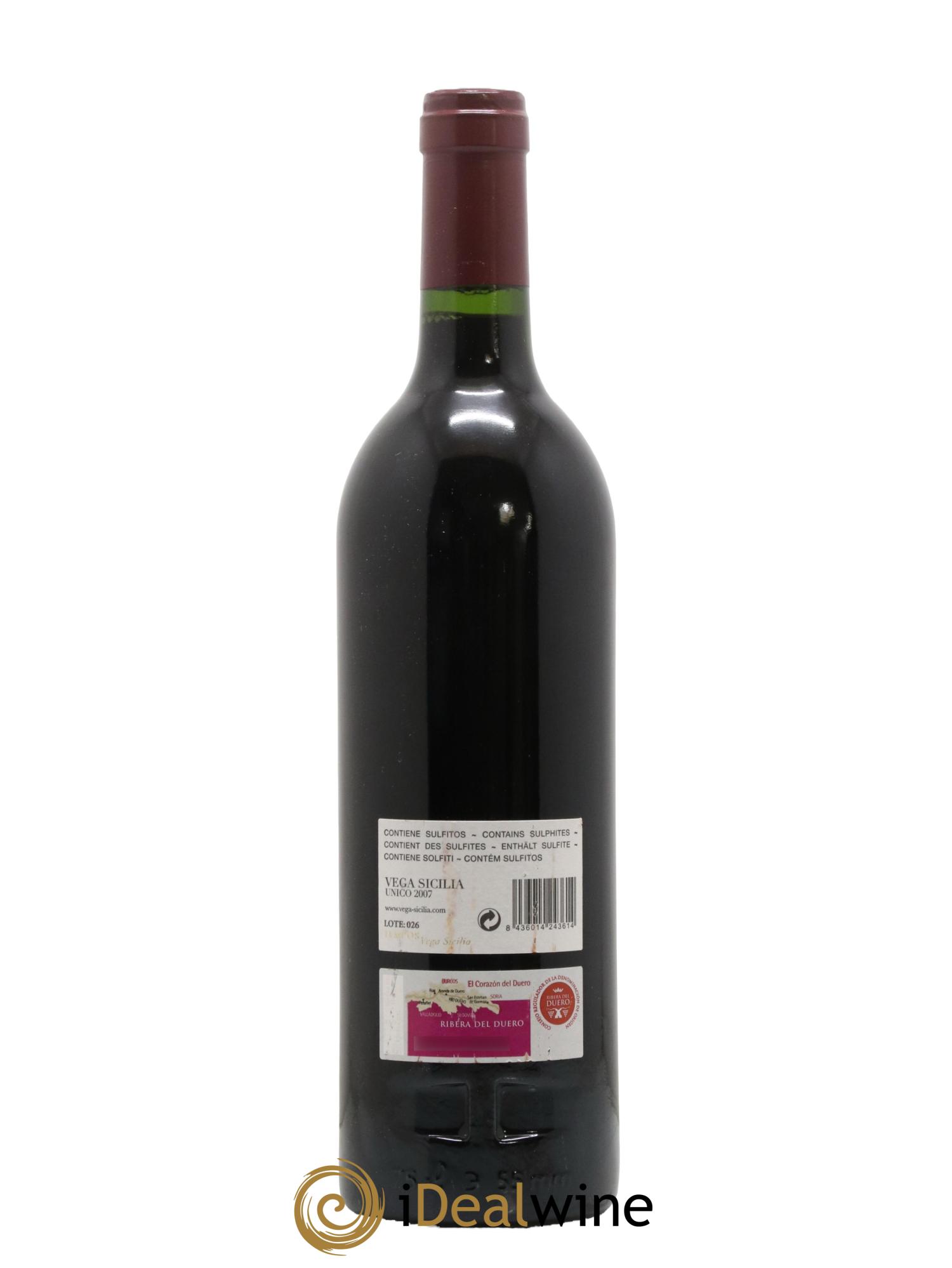 Ribera Del Duero DO Vega Sicilia Unico Famille Alvarez 2007 - Posten von 1 Flasche - 1