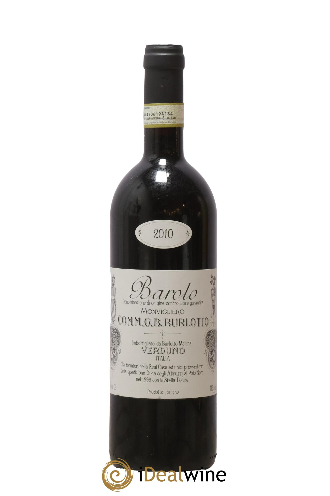 Barolo DOCG Monvigliero Comm. Giovan Battista Burlotto 2010 - Lot de 1 bouteille - 0