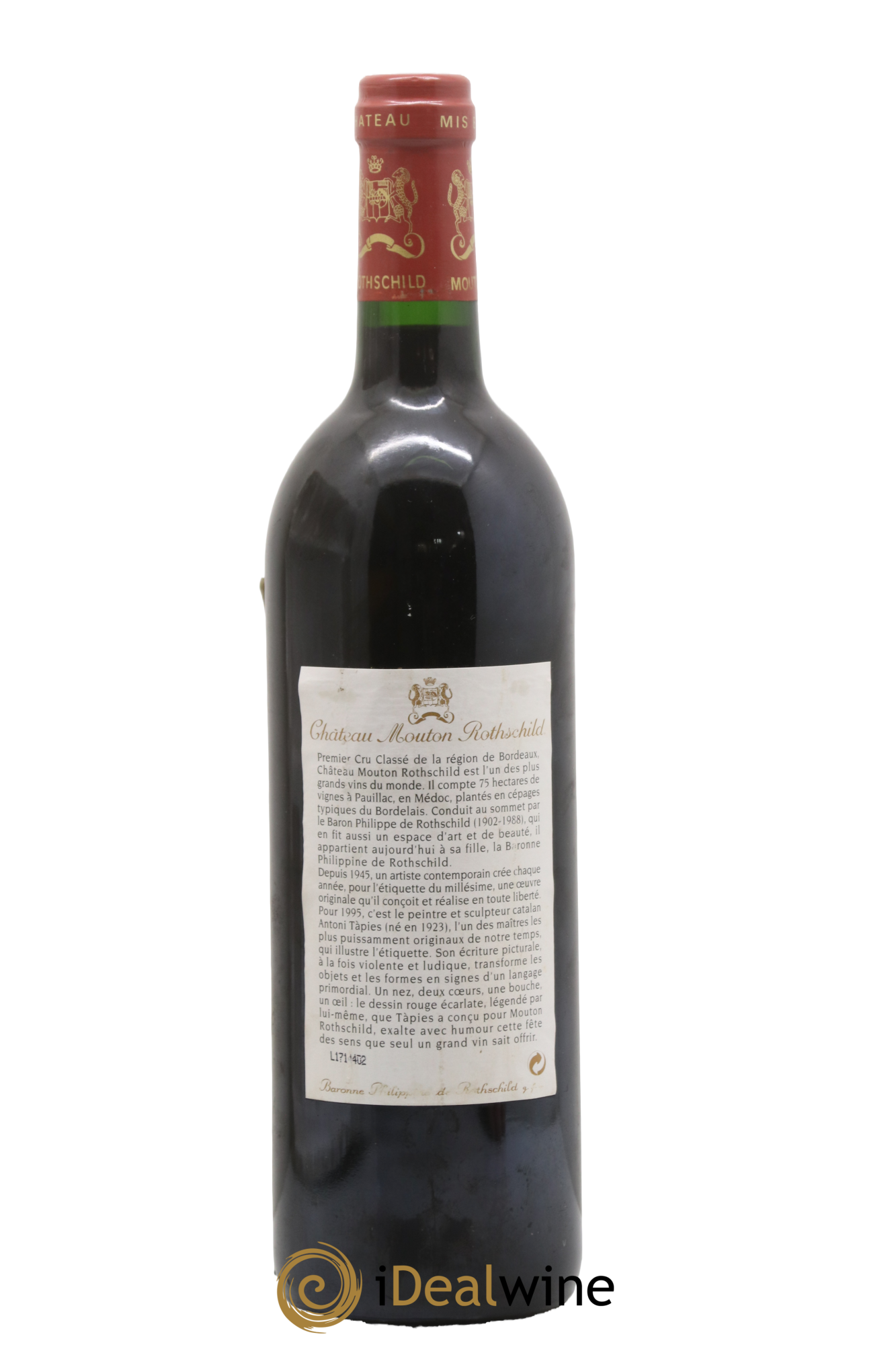Château Mouton Rothschild 1er Grand Cru Classé 1995 - Lot de 1 bouteille - 1