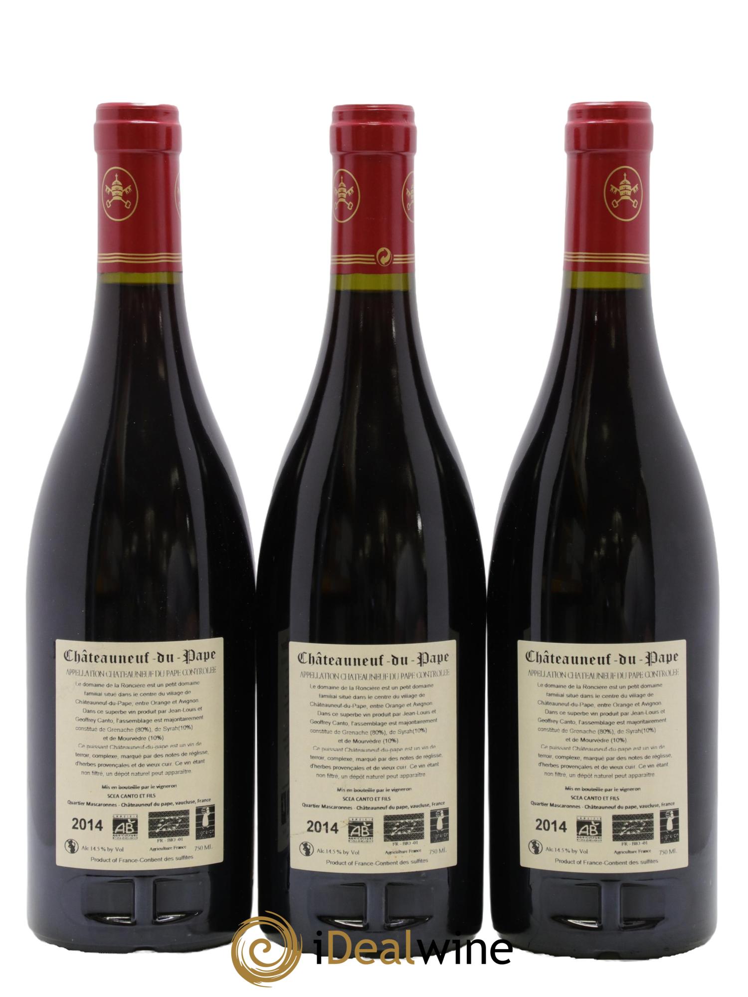 Châteauneuf-du-Pape Domaine de la Roncière 2014 - Lotto di 3 bottiglie - 1