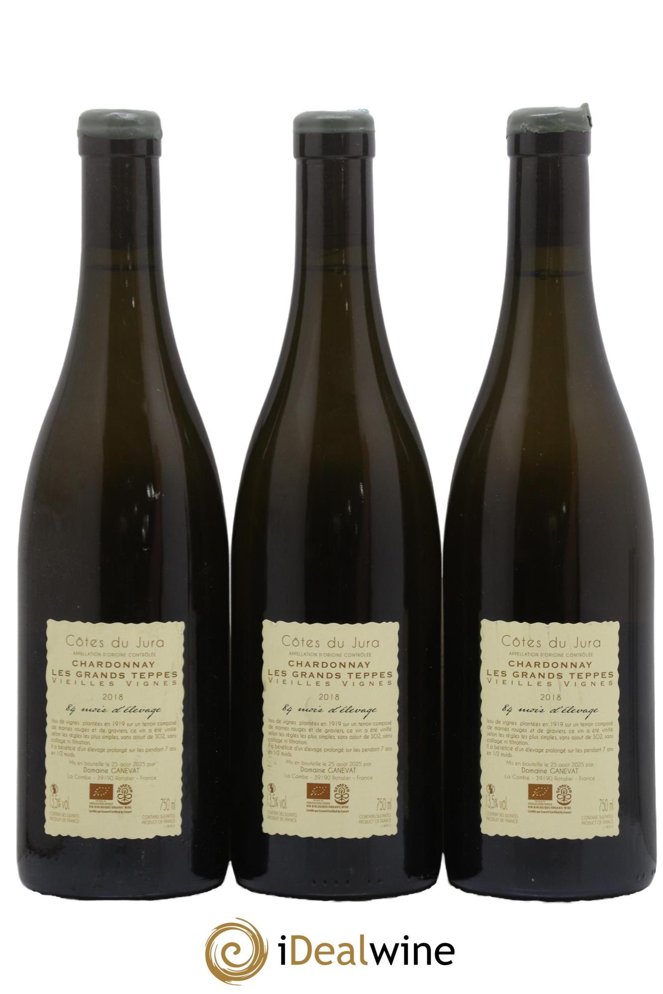 Côtes du Jura Chardonnay Les Grands Teppes Vieilles Vignes 84 Mois D'Elevage Jean-François Ganevat (Domaine) 2018 - Lot de 3 bouteilles - 1