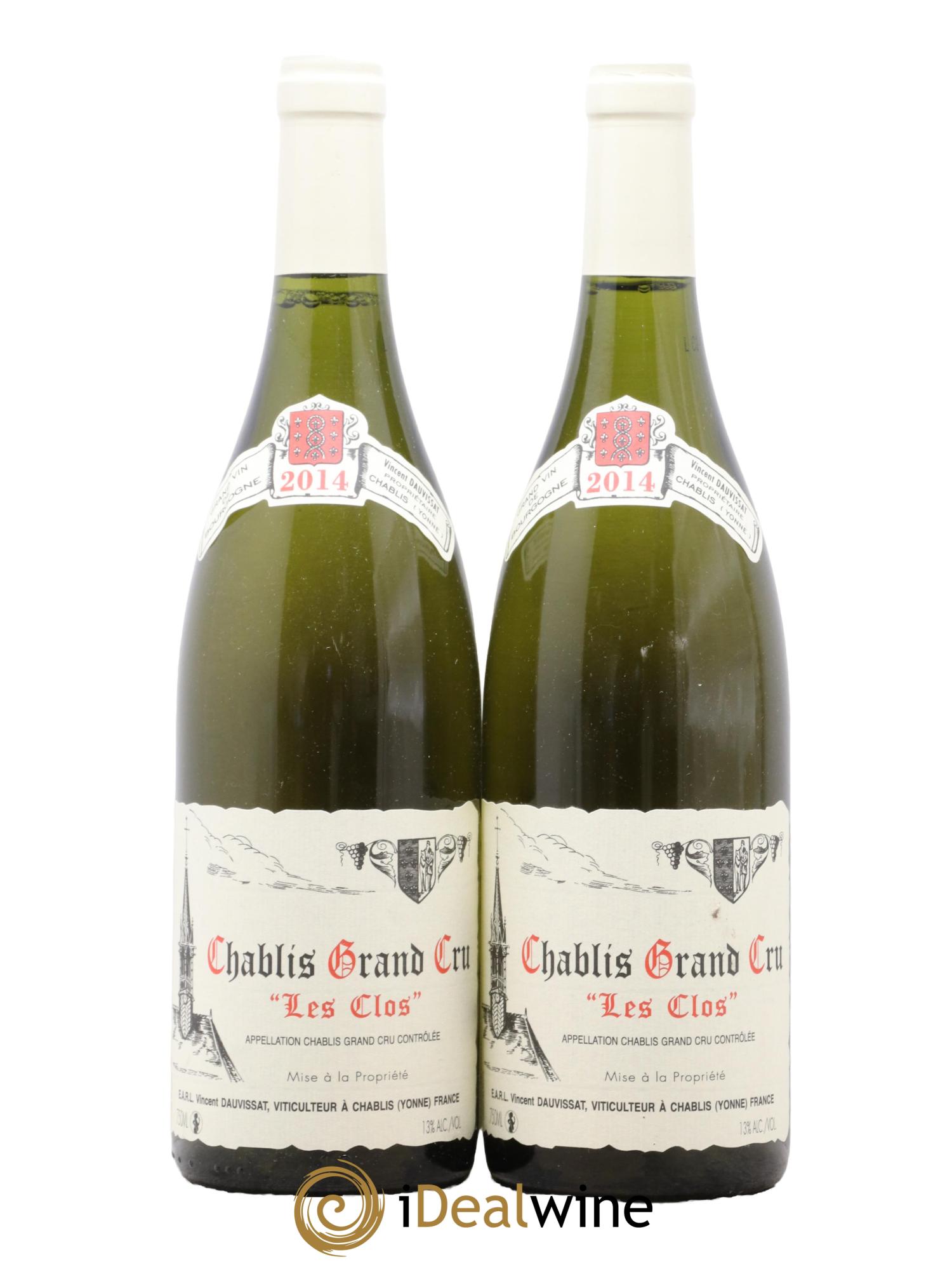 Chablis Grand Cru Les Clos Vincent Dauvissat (Domaine) 2014 - Lot de 2 bouteilles - 0