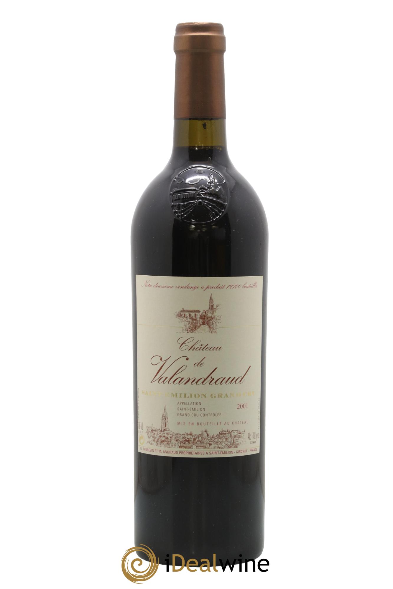 Château de Valandraud 1er Grand Cru Classé B depuis 2012 2001 - Lot of 1 bottle - 0