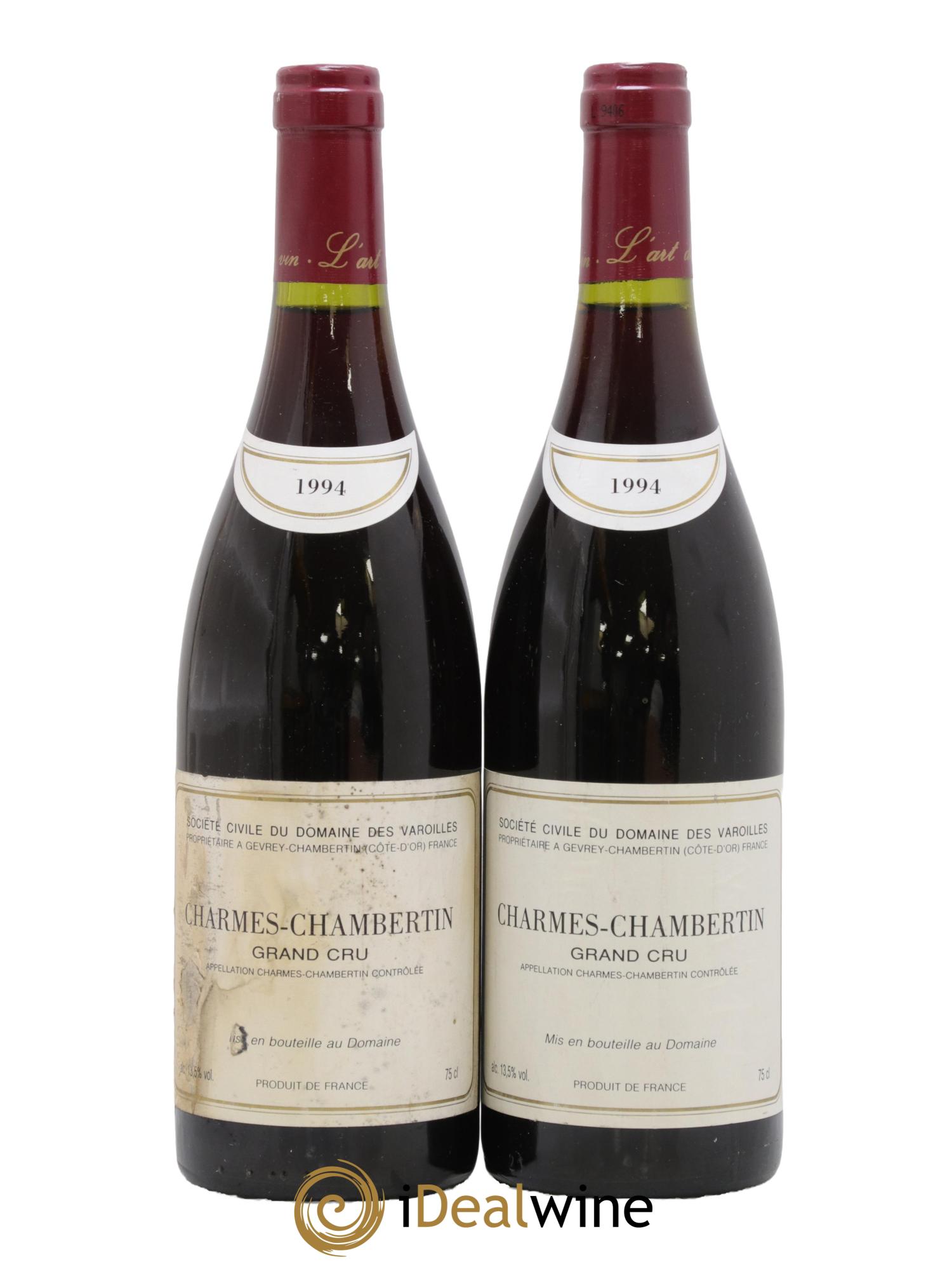 Charmes-Chambertin Grand Cru Varoilles (Domaine des) 1994 - Lot of 2 bottles - 0