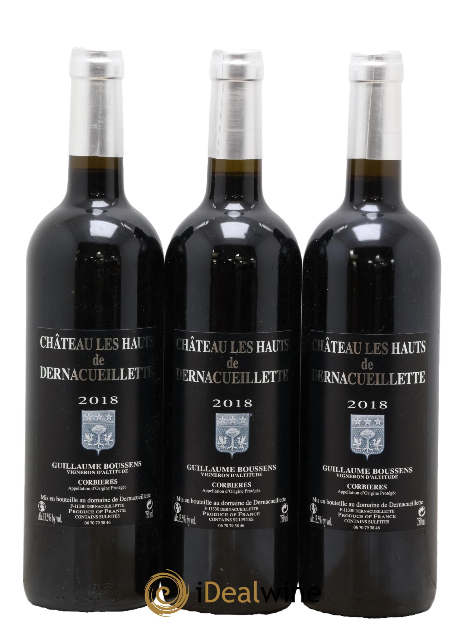 Corbières Château Les Hauts de Dernacueillette Dernacueillette 2018 - Lot de 3 bouteilles - 0