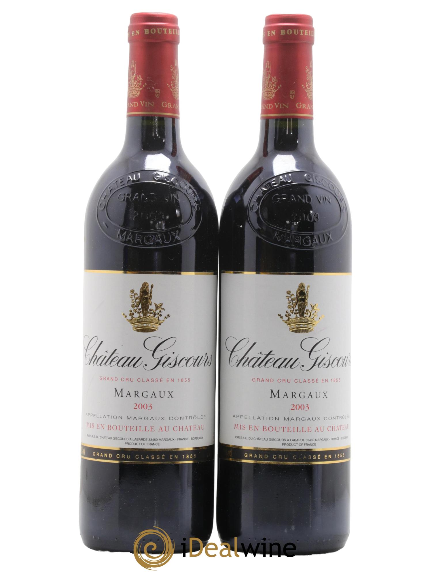 Château Giscours 3ème Grand Cru Classé 2003 - Lot de 2 bouteilles - 0