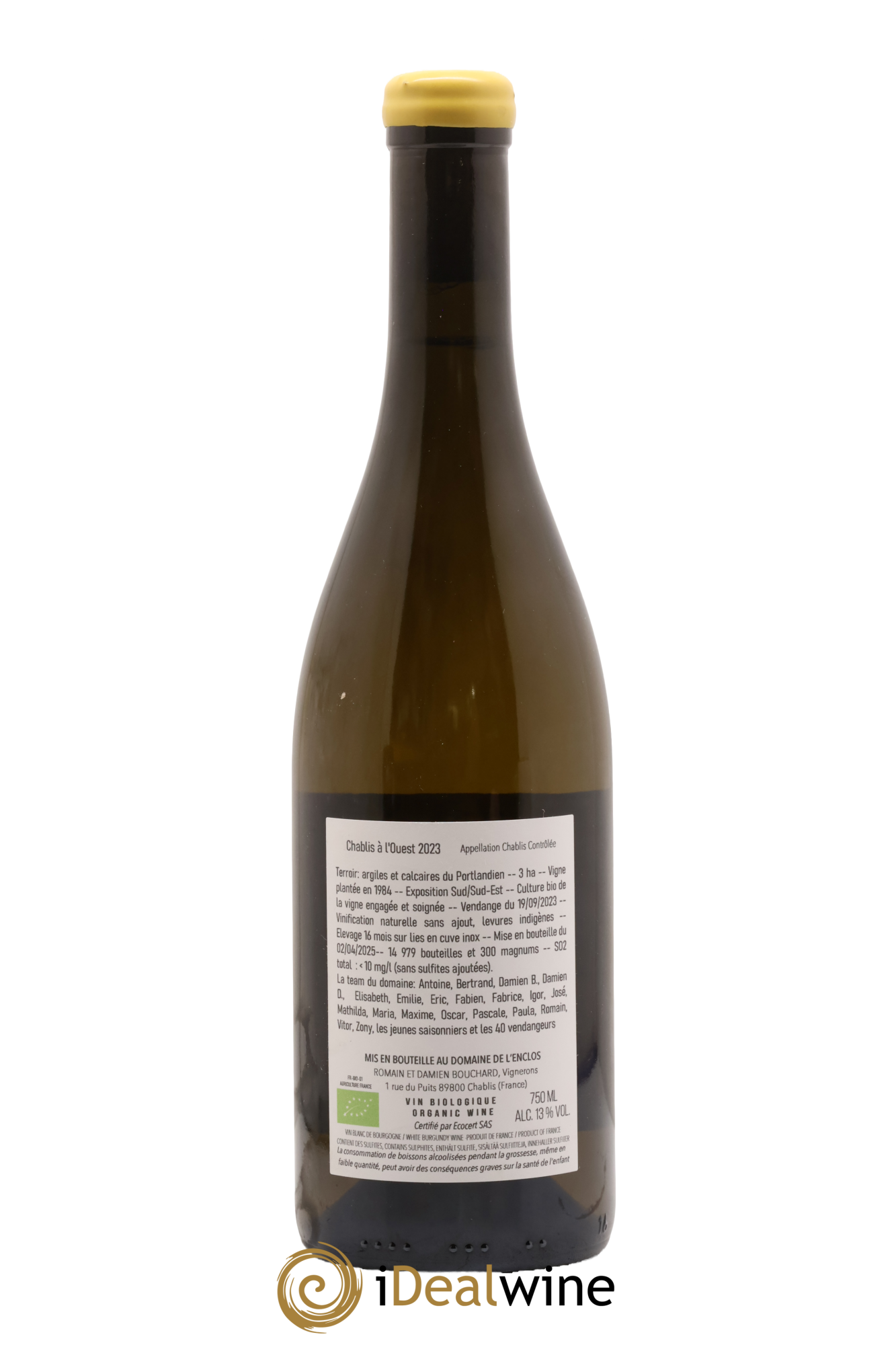 Chablis "A l'Ouest" Domaine de l'Enclos 2023 - Lot de 1 bouteille - 1