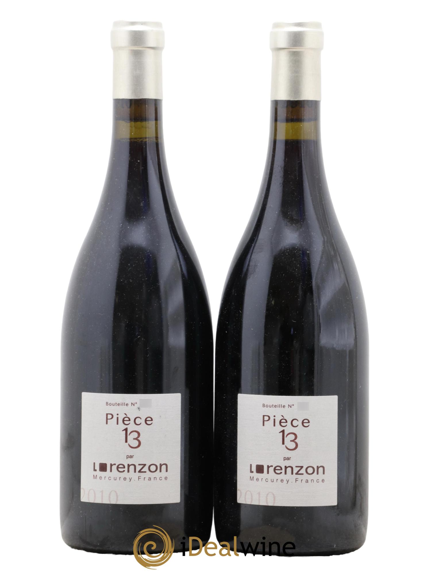 Mercurey 1er Cru Pièce 13 Bruno Lorenzon 2010 - Lot de 2 bouteilles - 0