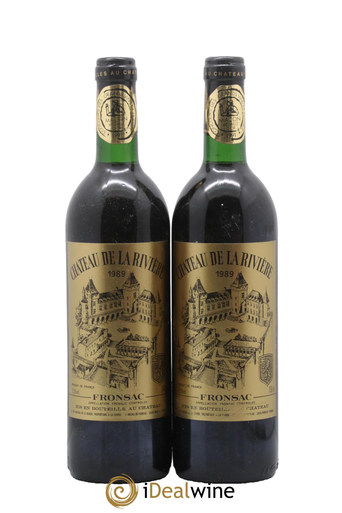 Château de La Rivière 1989 - Lot of 2 bottles - 0