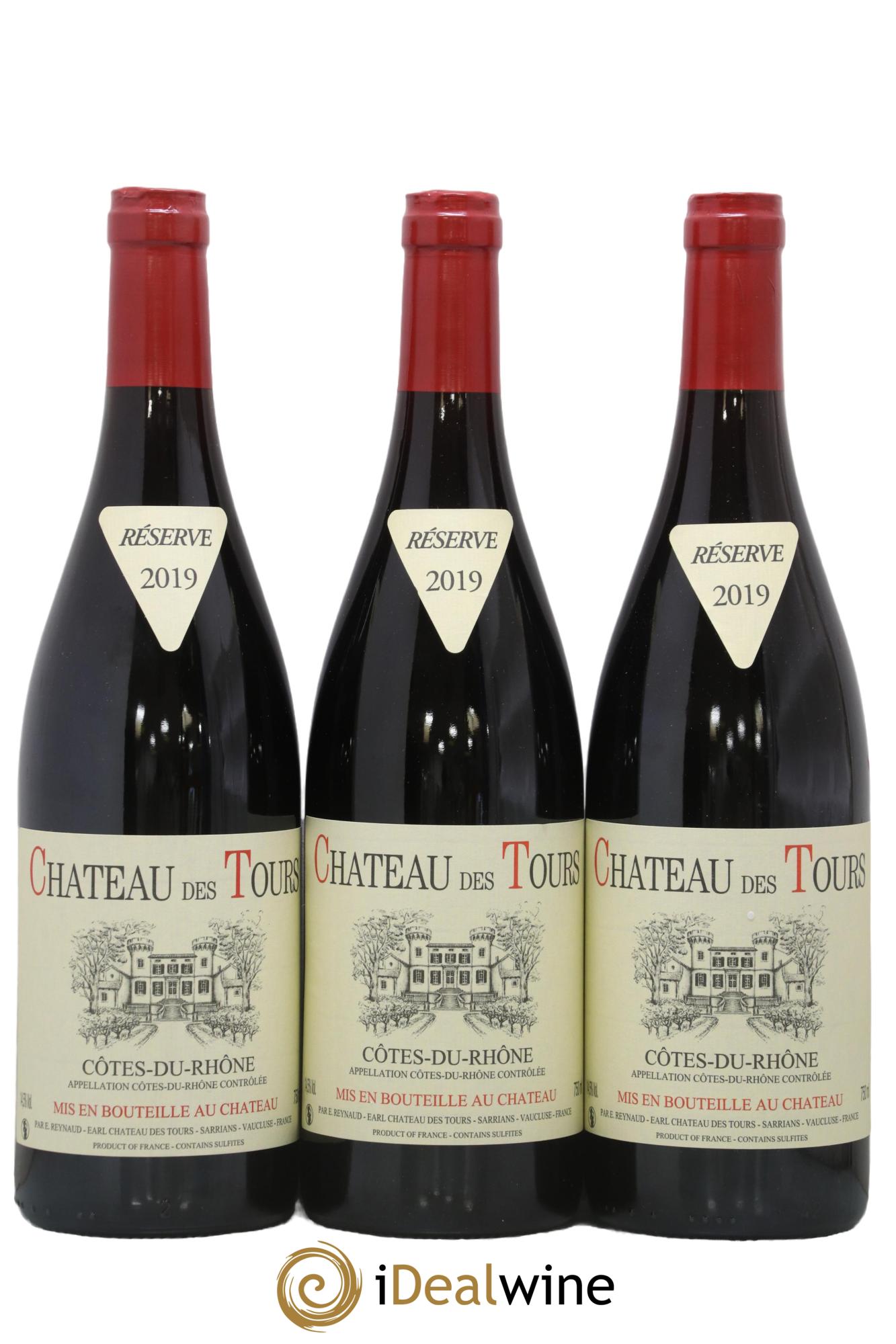 Côtes-du-Rhône Château des Tours Emmanuel Reynaud 2019 - Lot de 3 bouteilles - 0