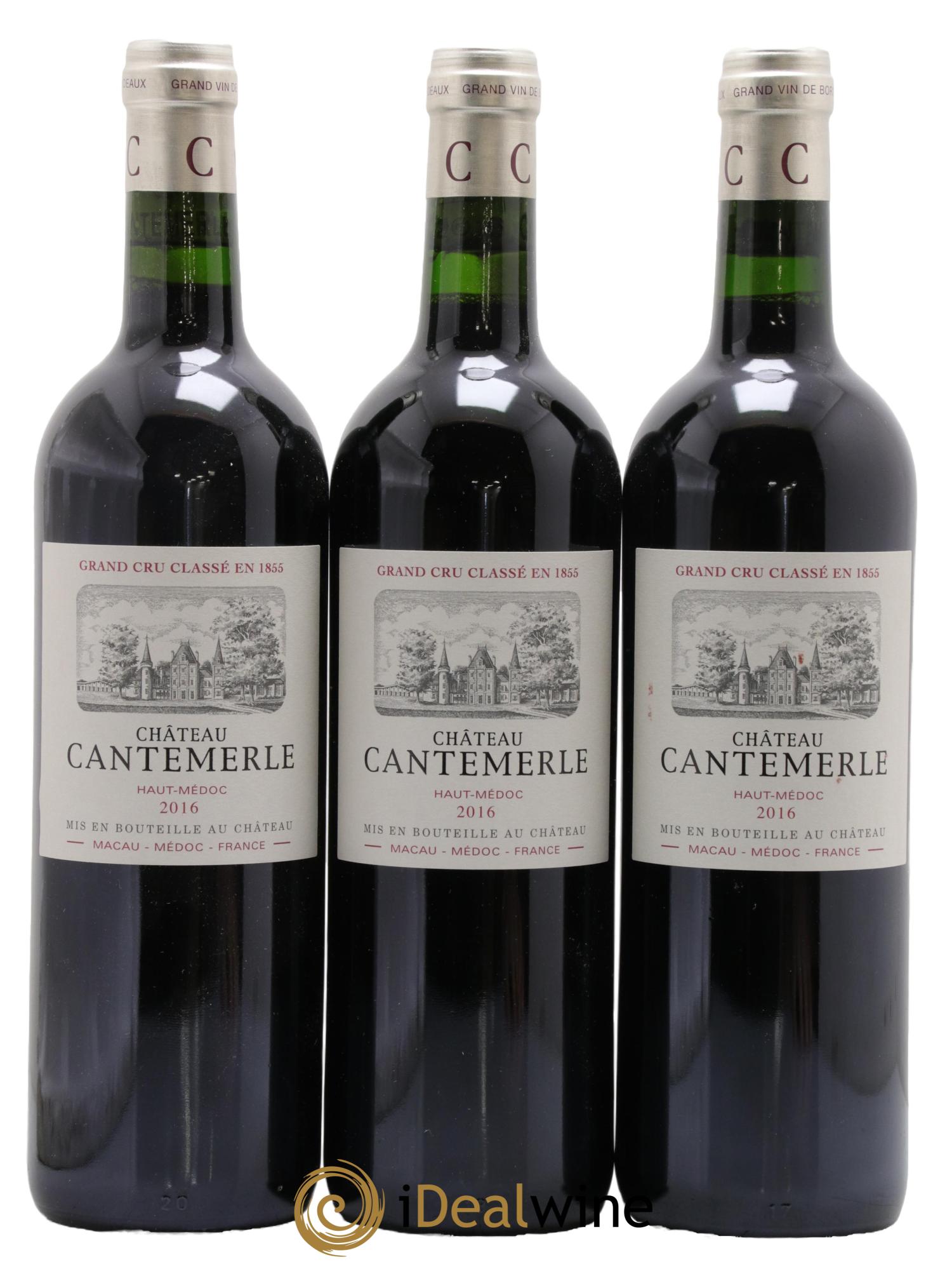 Château Cantemerle 5ème Grand Cru Classé 2016 - Lotto di 3 bottiglie - 0
