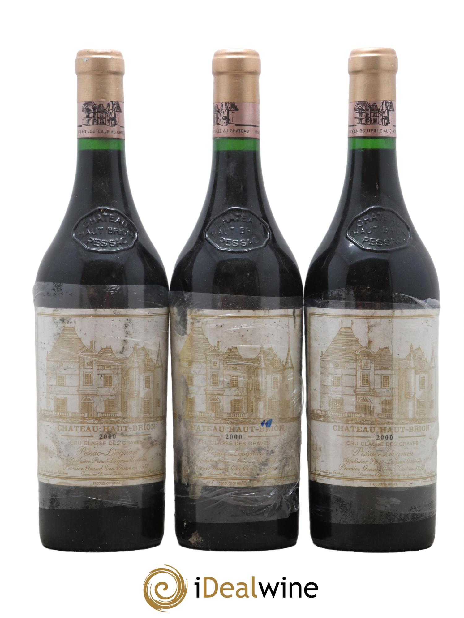 Château Haut Brion 1er Grand Cru Classé 2000 - Lot de 3 bouteilles - 0