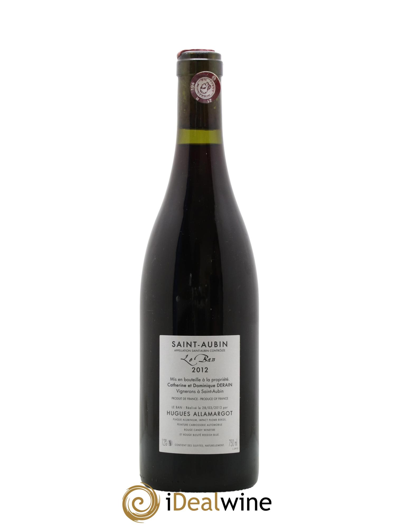 Saint-Aubin Le Ban Catherine et Dominique Derain 2012 - Lot de 1 bouteille - 1