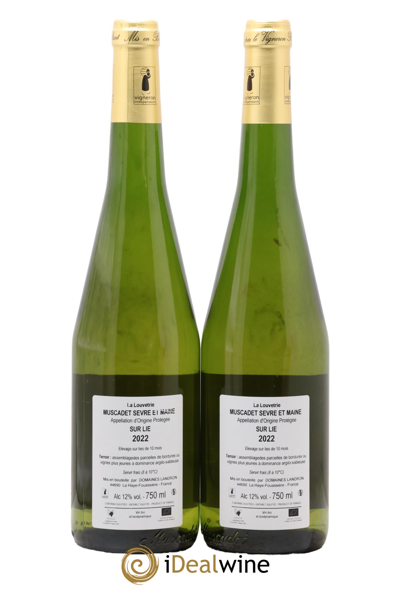 Muscadet-Sèvre-et-Maine La Louvetrie Jo Landron 2022 - Lot of 2 bottles - 1