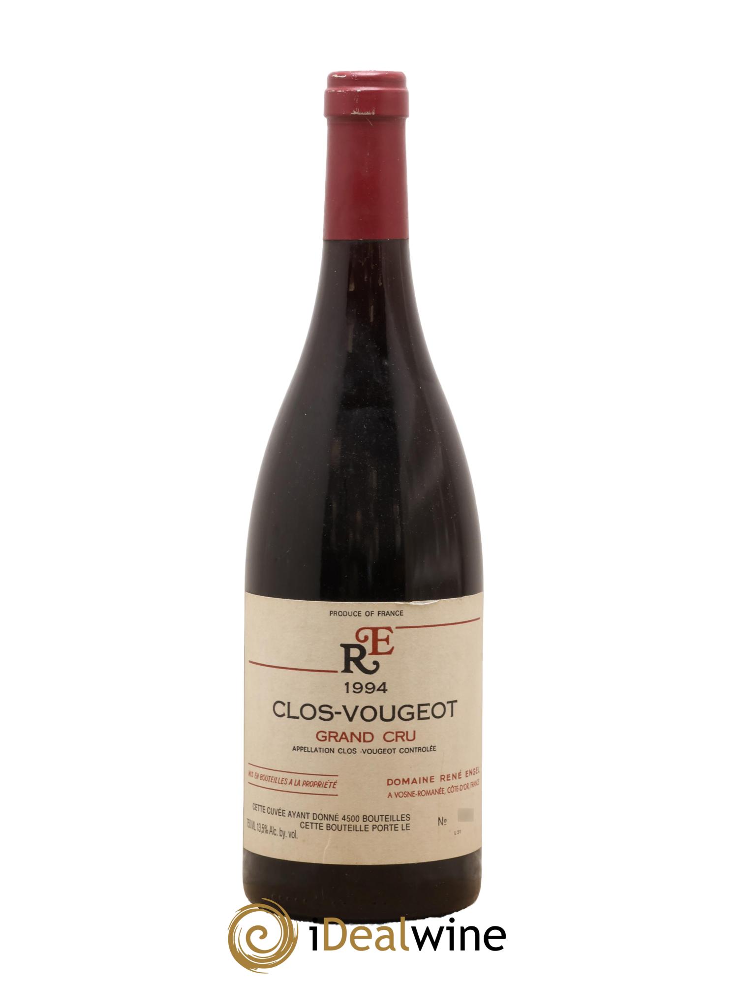 Clos de Vougeot Grand Cru Domaine René Engel - Domaine Eugénie 1994 - Lot de 1 bouteille - 0