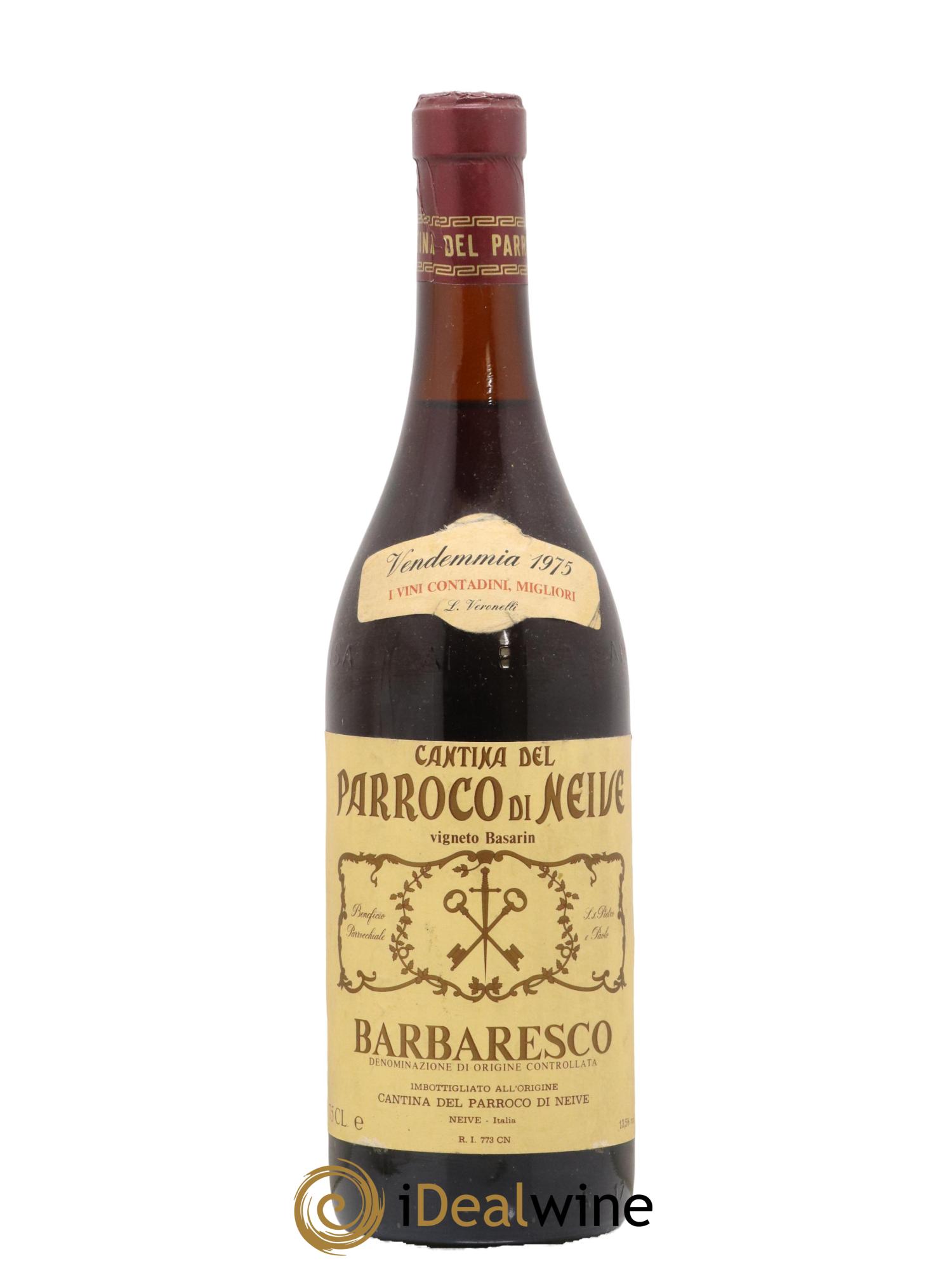 Barbaresco DOCG Vigneto Basarin Cantina del Parroco di Neive 1975 - Lot de 1 bouteille - 0