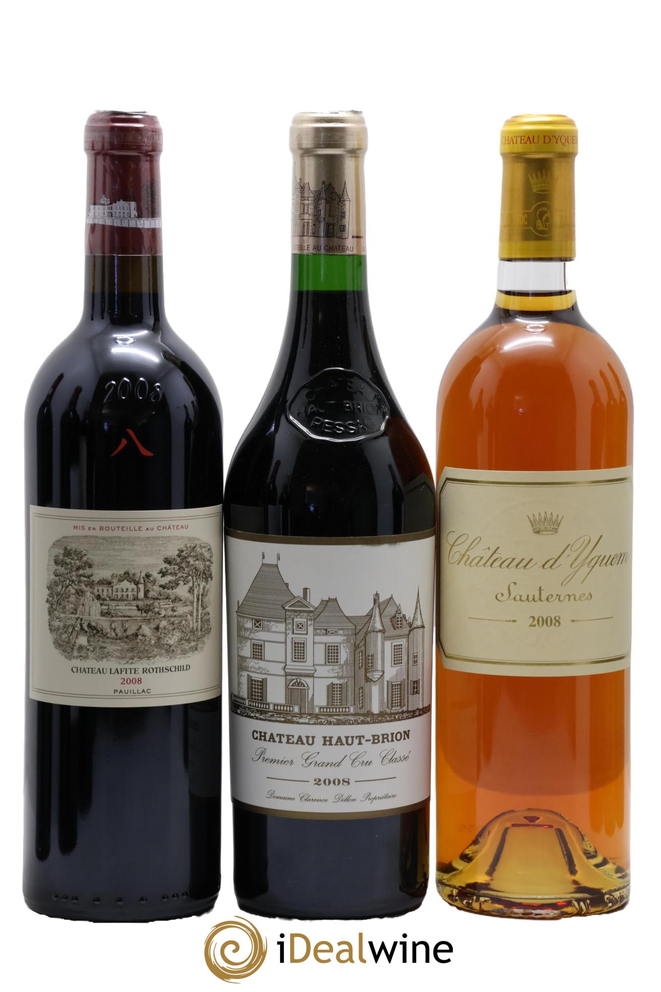 Caisse Duclot Petrus - Lafitte - Margaux - Mouton Rothschild - Latour - Haut Brion - Mission Haut Brion - Cheval Blanc - Yquem 2008 - Lot of 9 bottles - 5